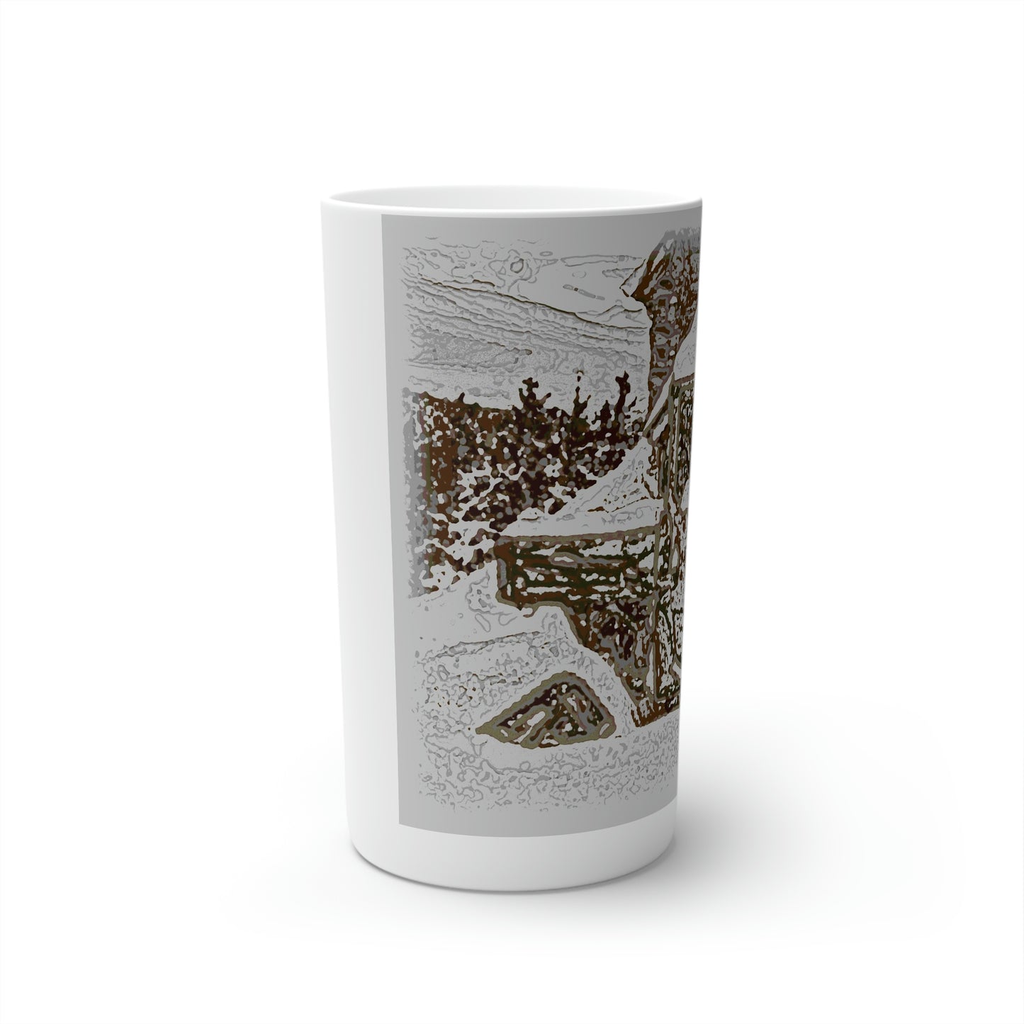 Conical Coffee Mugs (3oz, 8oz, 12oz) ... After An Intense Snow Storm ... 'Digging Out' ... A Vehicle & Cabin "In The Mountains" ... March 2023 ... Original Works ...