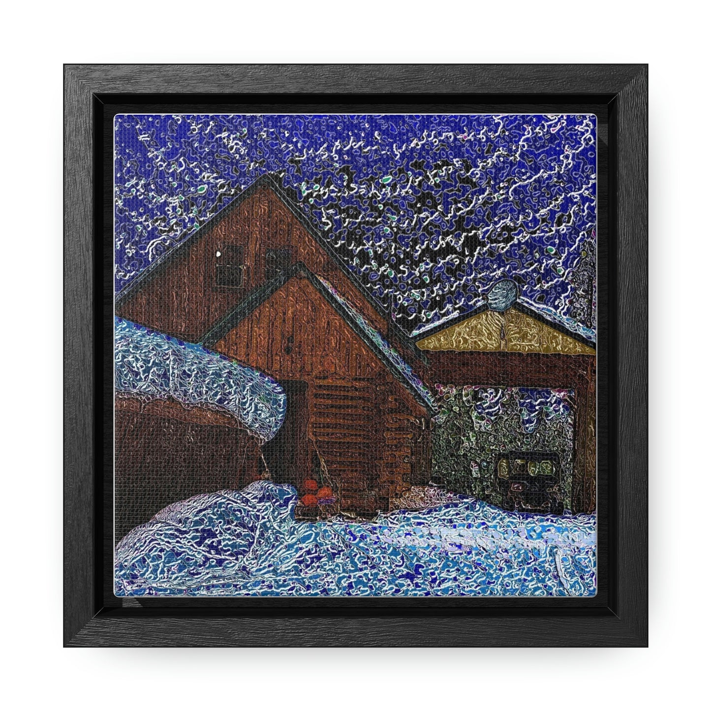 Gallery Canvas Wraps, Square Frame ... A Litle Bit Of Color ...  A Little Bit Of Van Gogh ... A Little Bit Of Vertigo ... "And Away You Go With The Snow .." Original Works: Rendering Time: 16 Hours ...