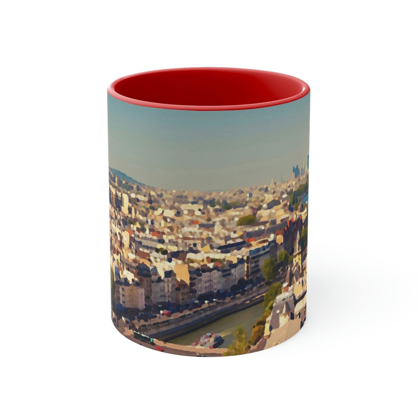 Accent Coffee Mug, 11oz ... Au Paris ... "Along The River Seine" ... Barbara Joan Bonnell-Holt: 1972 ... Original Works ...
