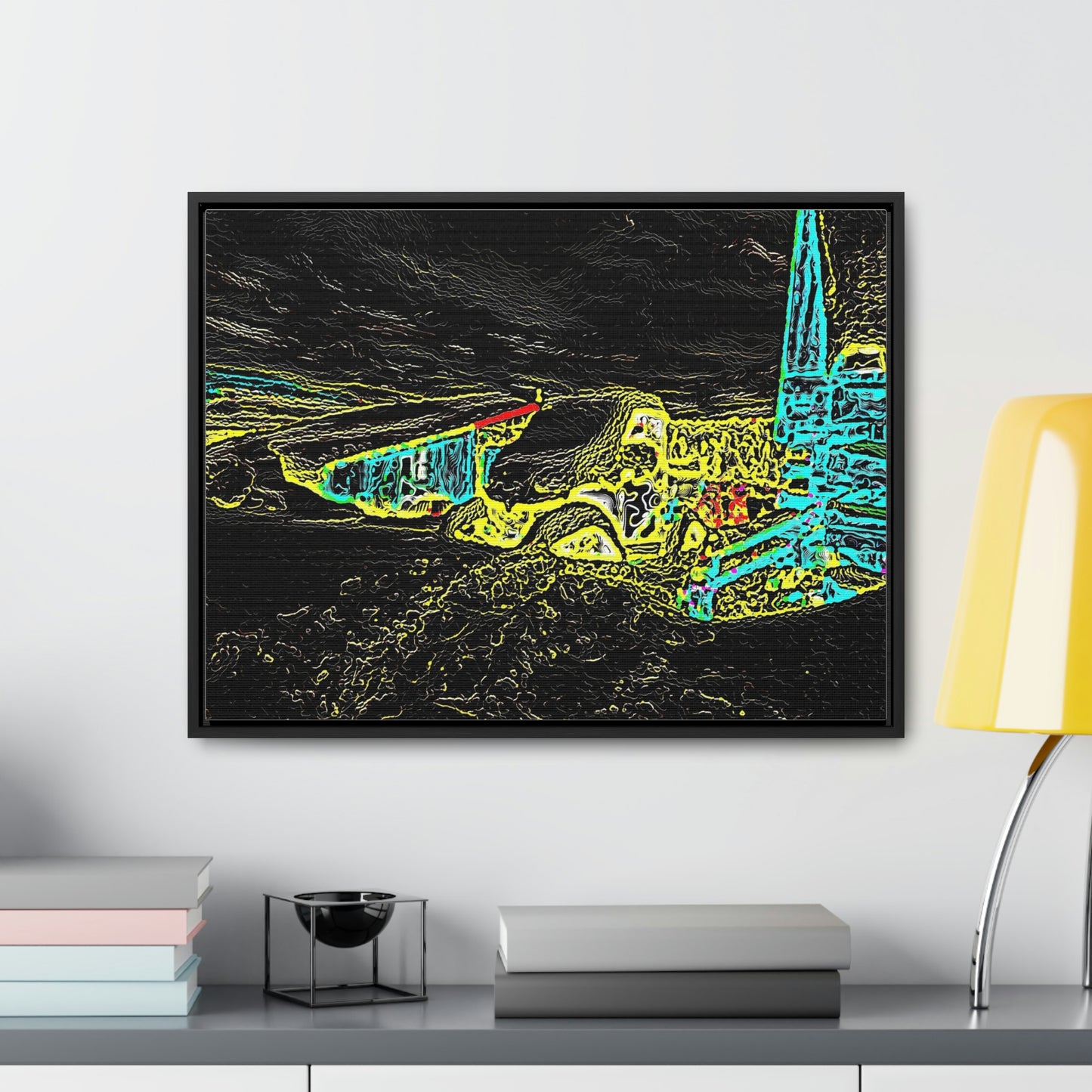 Gallery Canvas Wraps, Horizontal Frame ... "Snow Vehicle In Snow Storm At-Rest" ... Circa 12Mar23 ... Central Idaho ... 18-Hours Rendering Time: Original Works ...