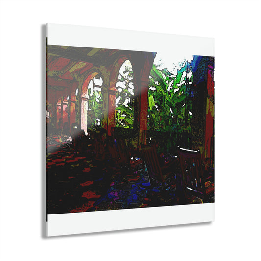 Acrylic Prints (French Cleat Hanging) ...  Lanai & Rocking Chairs At: 'The Pink Palace' ... The Royal Hawai'ian ... Honolulu, HI ... '27Oct2014' ... Original Works ...