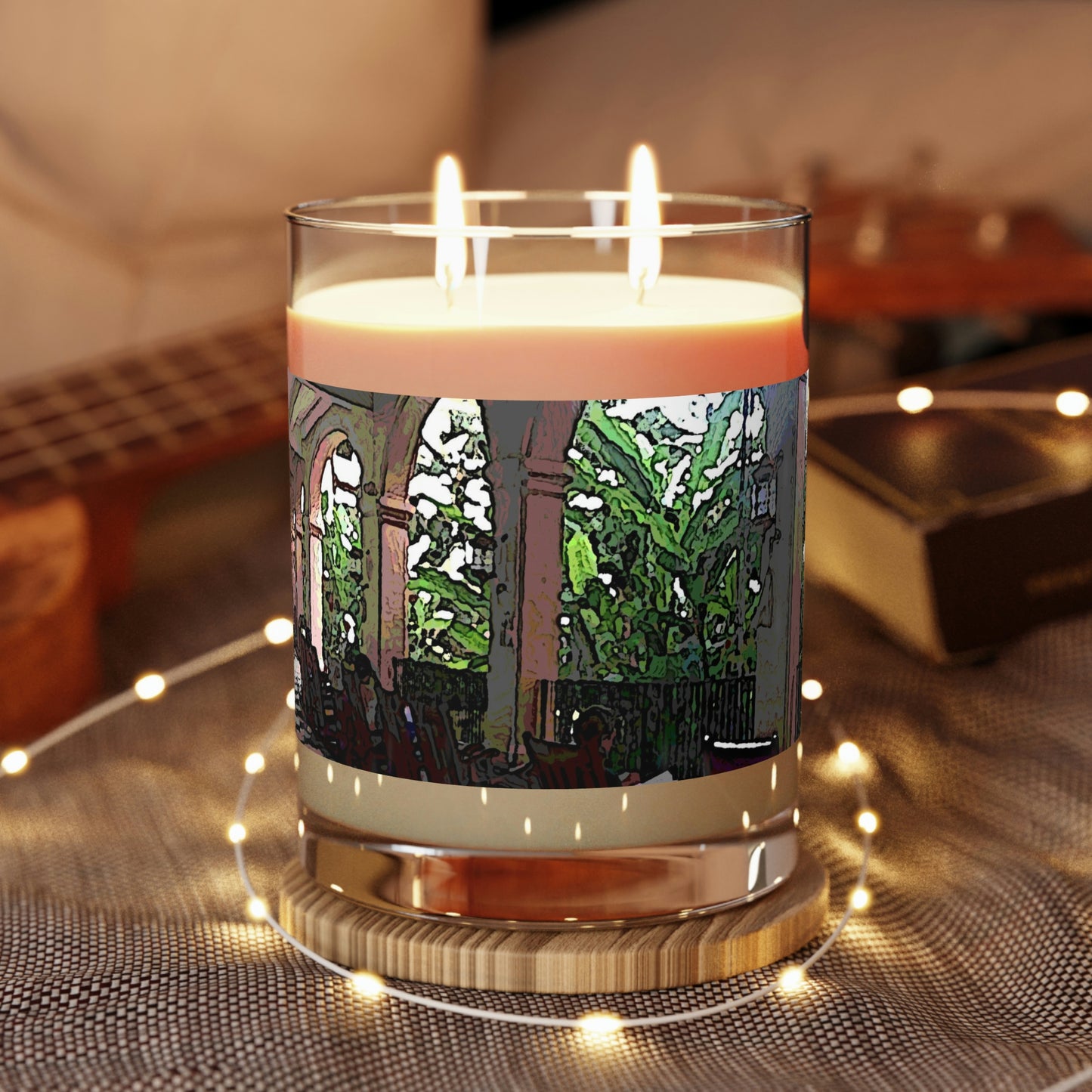 Scented Candle - Full Glass, 11oz ...Lanai & Rocking Chairs At: 'The Pink Palace' ... The Royal Hawai'ian ... Honolulu, HI ... '27Oct2014' ... Original Works ...