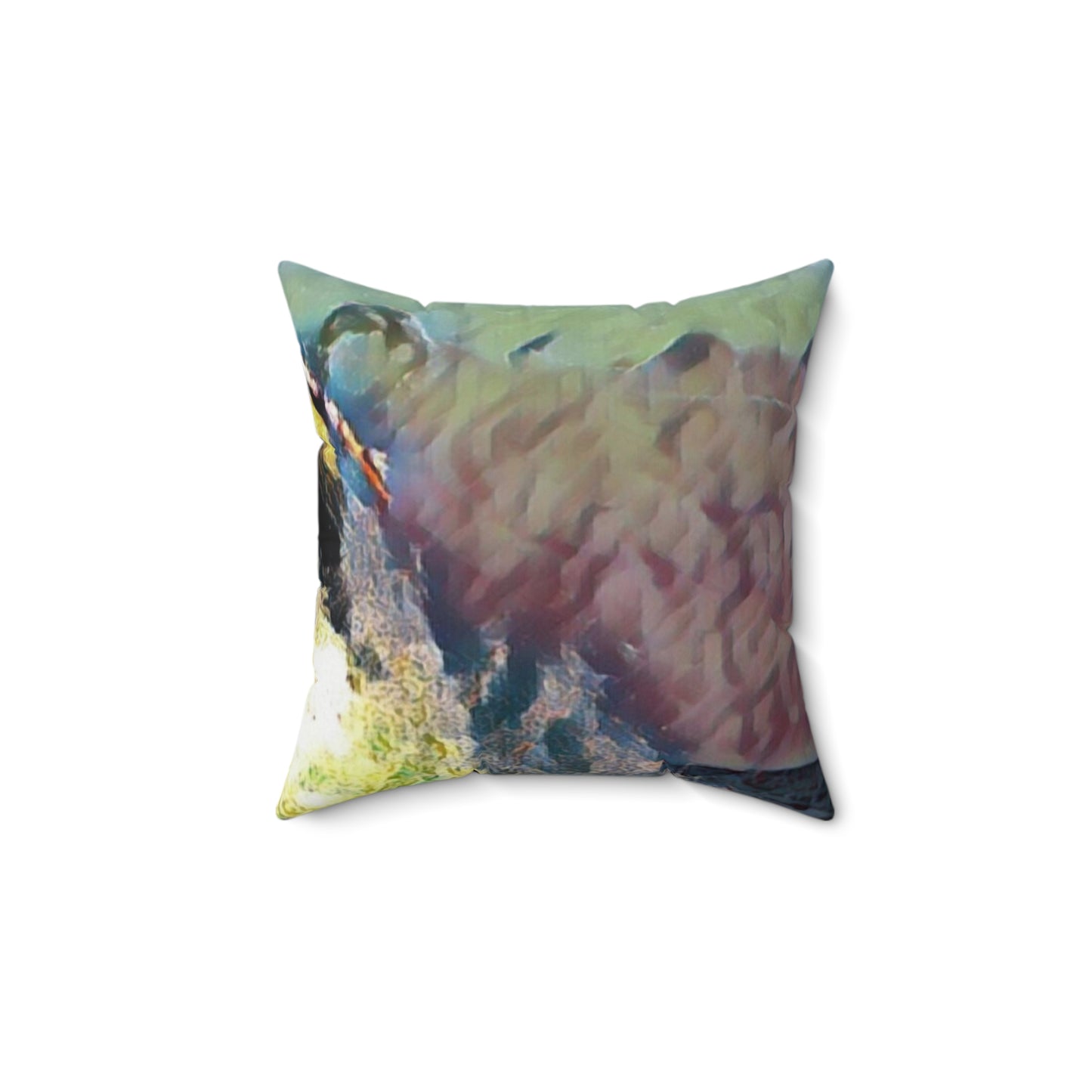 Spun Polyester Square Pillow ... An Extraordinary Humpback Breach ... 'With Explosive Energy' ... Family Archives (KPH) ... Circa: 21st Century. Maui, HI ... Original Works ...
