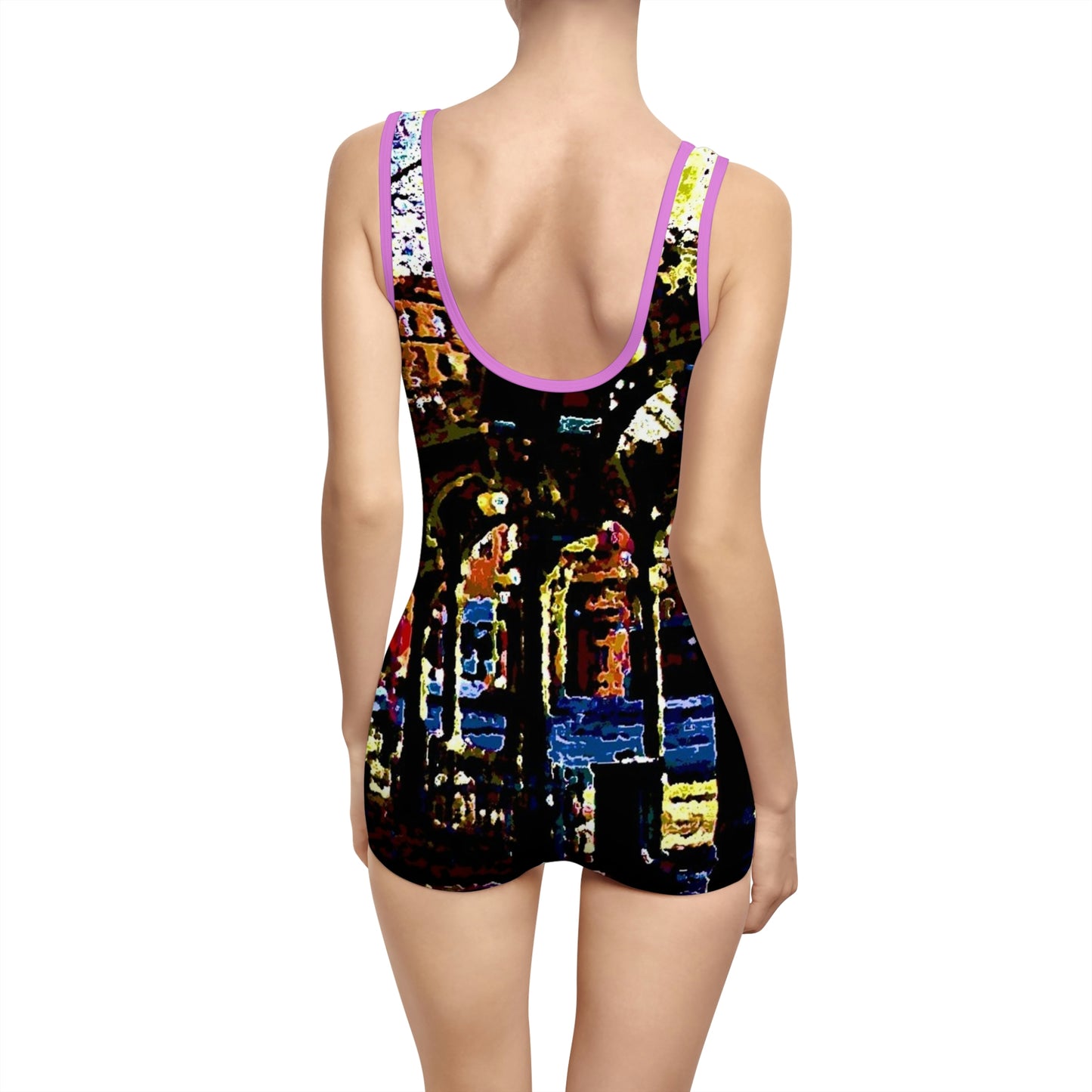 Women's Vintage Swimsuit ... A Very Fine Place To Meet ... To Catch The Bus ... 'To Find A Friend' .. Just-To-Hangout ... Dr FJHolt Base Photo ... Original Works ...