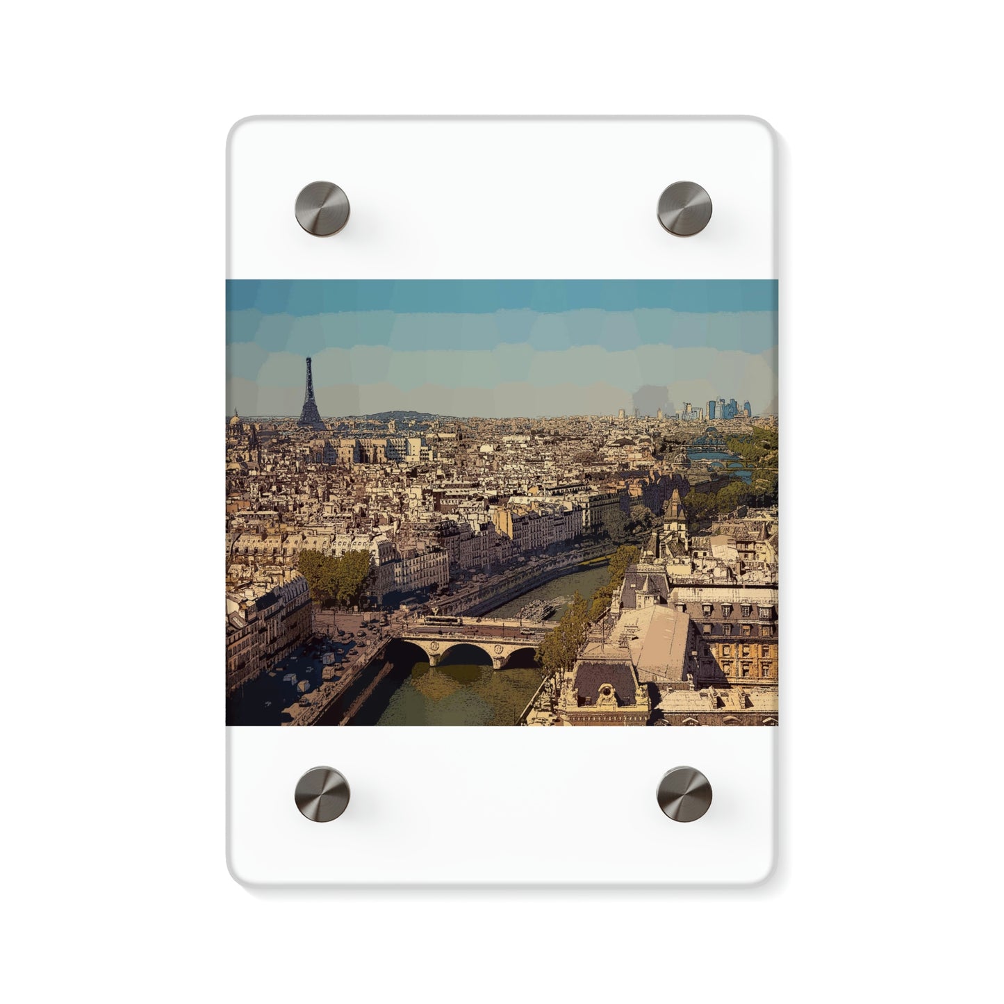 Acrylic Wall Art Panels ... Au Paris ... "Along The River Seine" ... Barbara Joan Bonnel-Holt: 1972 ... Original Works ...