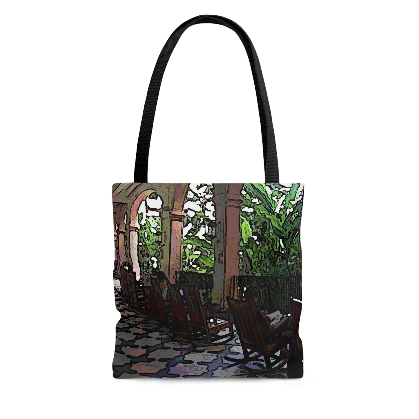 AOP Tote Bag ...  Lanai & Rocking Chairs At: 'The Pink Palace' ... The Royal Hawai'ian ... Honolulu, HI ... '27Oct2014' ... Original Works ...