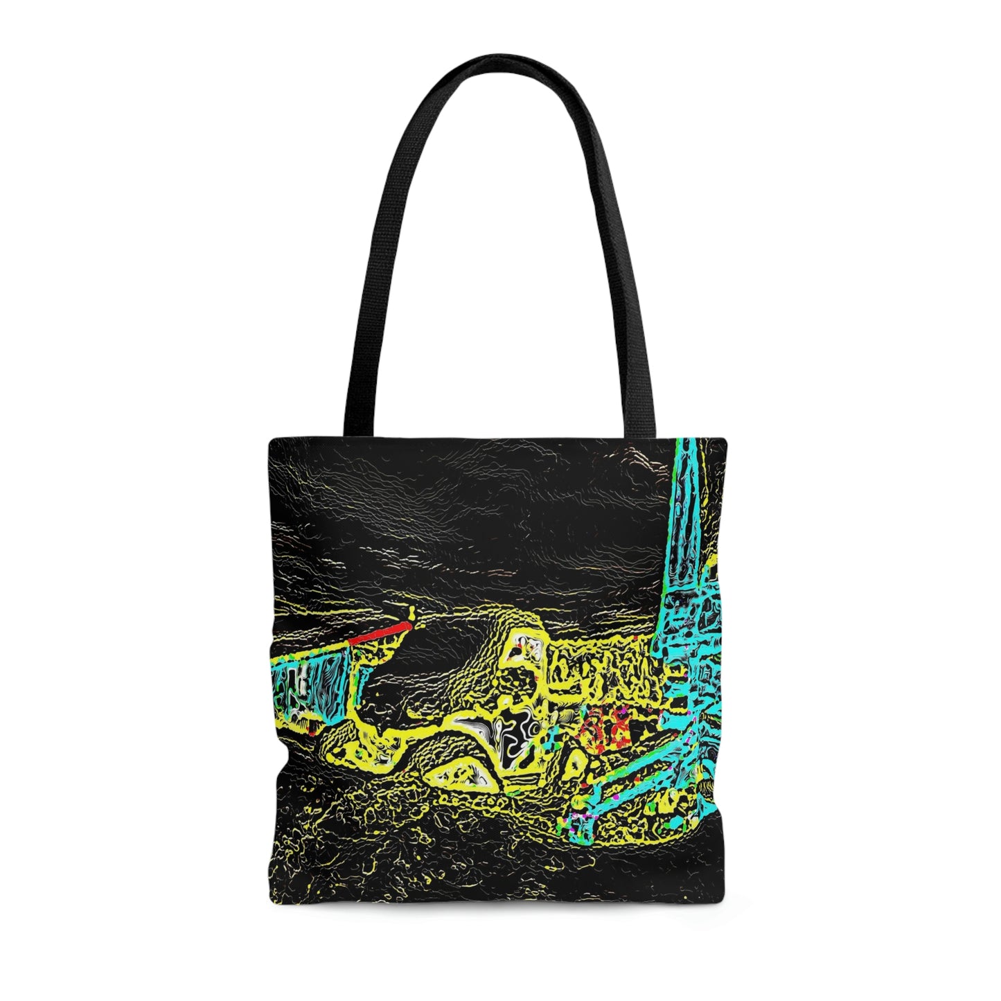 Tote Bag (AOP) ...  "Snow Vehicle In Snow Storm At-Rest" ... Circa 12Mar23 ... Central Idaho ... 18-Hours Rendering Time: Original Works ...
