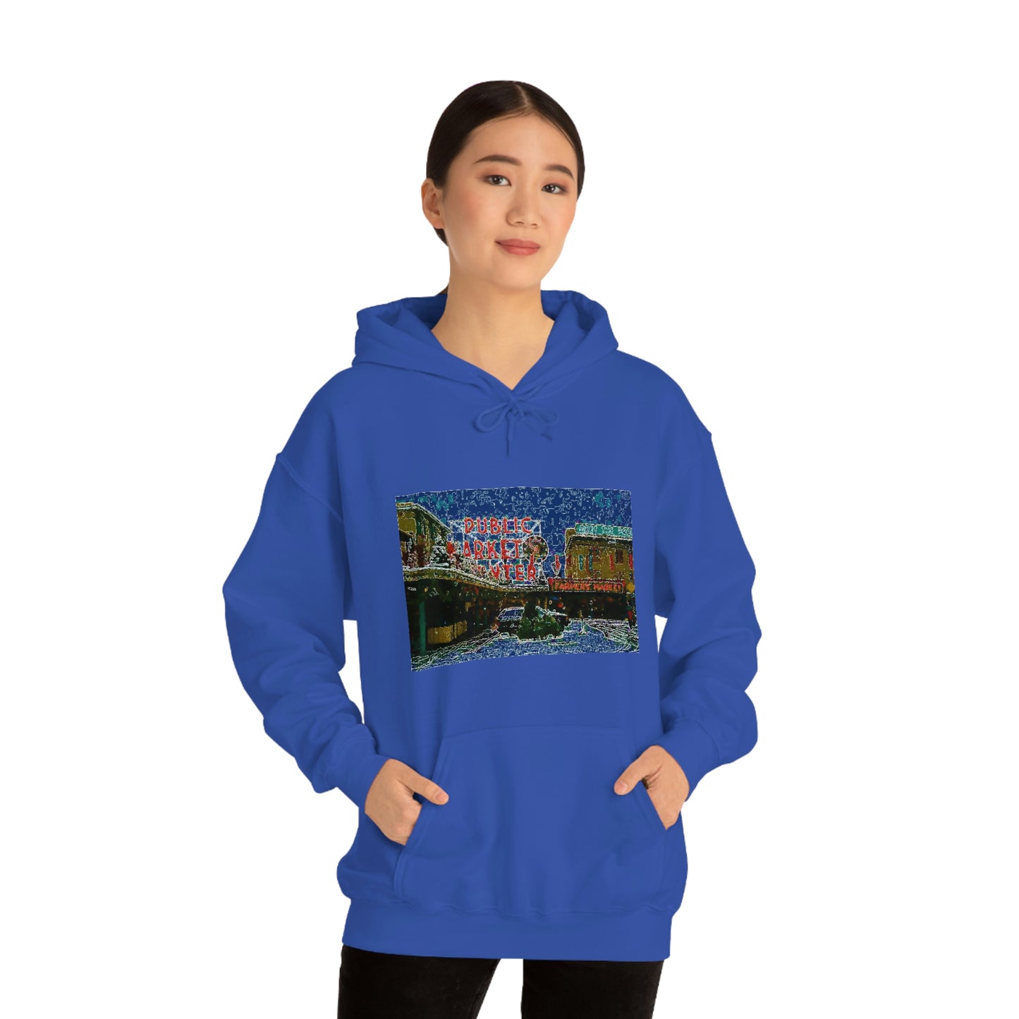 Unisex Heavy Blend™ Hooded Sweatshirt ... Pike Place Market: 'The Public Market', Seattle, Washington. Circa Fall 2013 ...