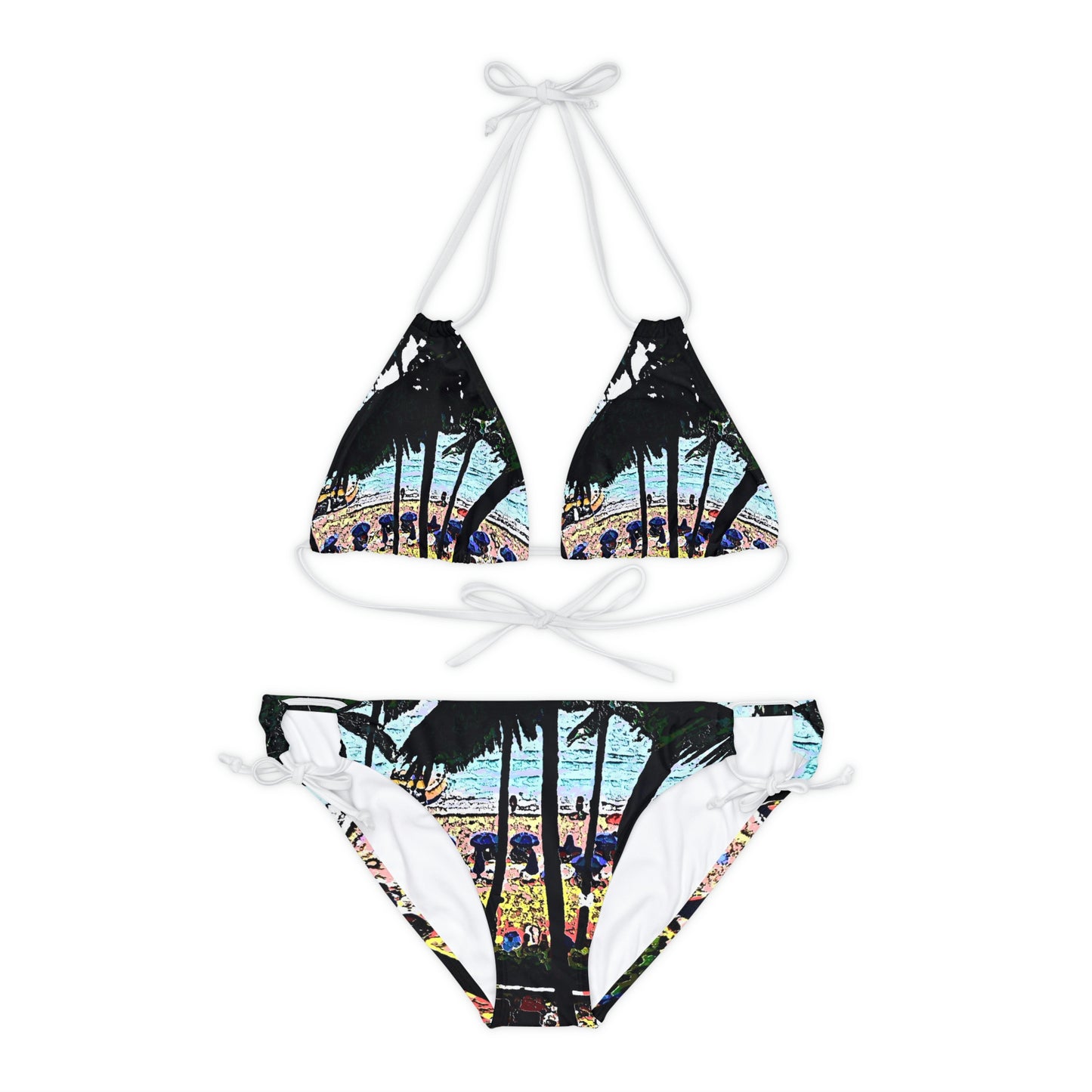 Strappy Bikini Set ...  "A Beautiful Beach Amongst The Palms" ... The Outrigger Waikiki, Honolulu, Oahu ... Original Works ...