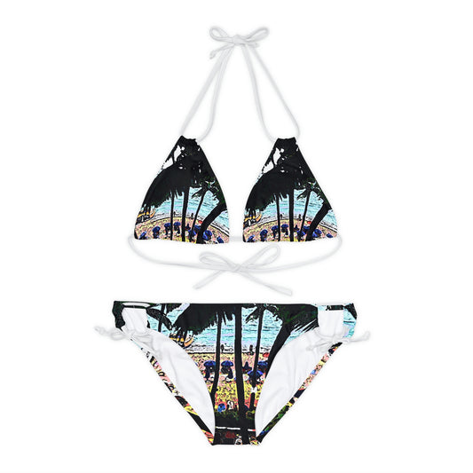 Strappy Bikini Set ...  "A Beautiful Beach Amongst The Palms" ... The Outrigger Waikiki, Honolulu, Oahu ... Original Works ...