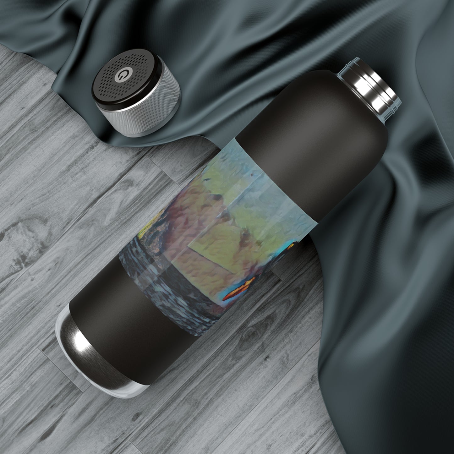 Soundwave Copper Vacuum Audio Bottle 22oz ... An Extraordinary Humpback Breach ... 'With Explosive Energy' ... Family Archives (KPH) ... Circa: 21st Century. Maui, HI ... Original Works ...