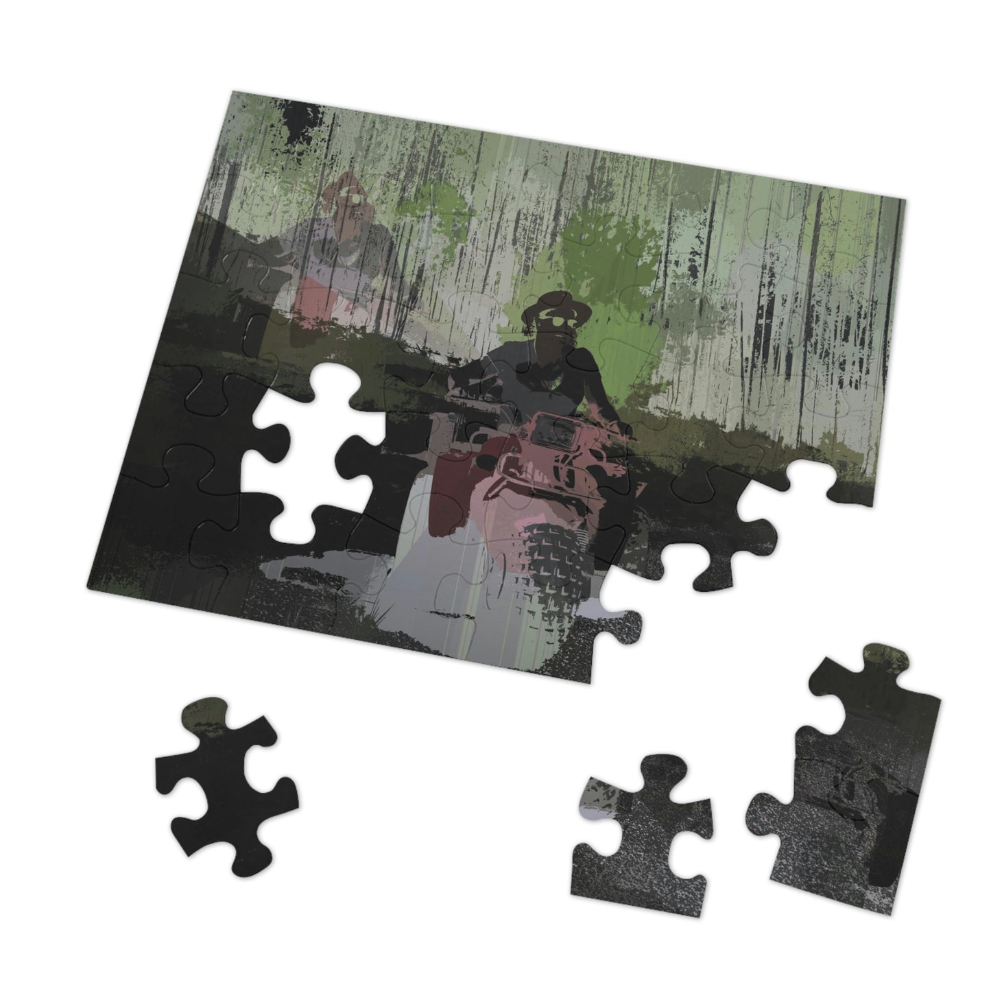 Jigsaw Puzzle (30, 110, 252, 500,1000-Piece) ... 3-Wheeln' N' Groovin The Mountain Roads ... Central Idaho ... Original Works ...