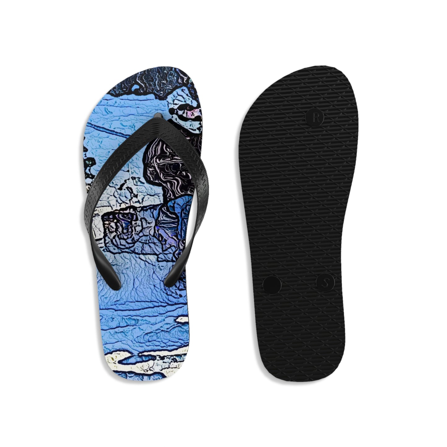 Unisex Flip-Flops ... Blasting Through-The-Powder ... 'Central Idaho Mounains ... ' 2Dec22 ...