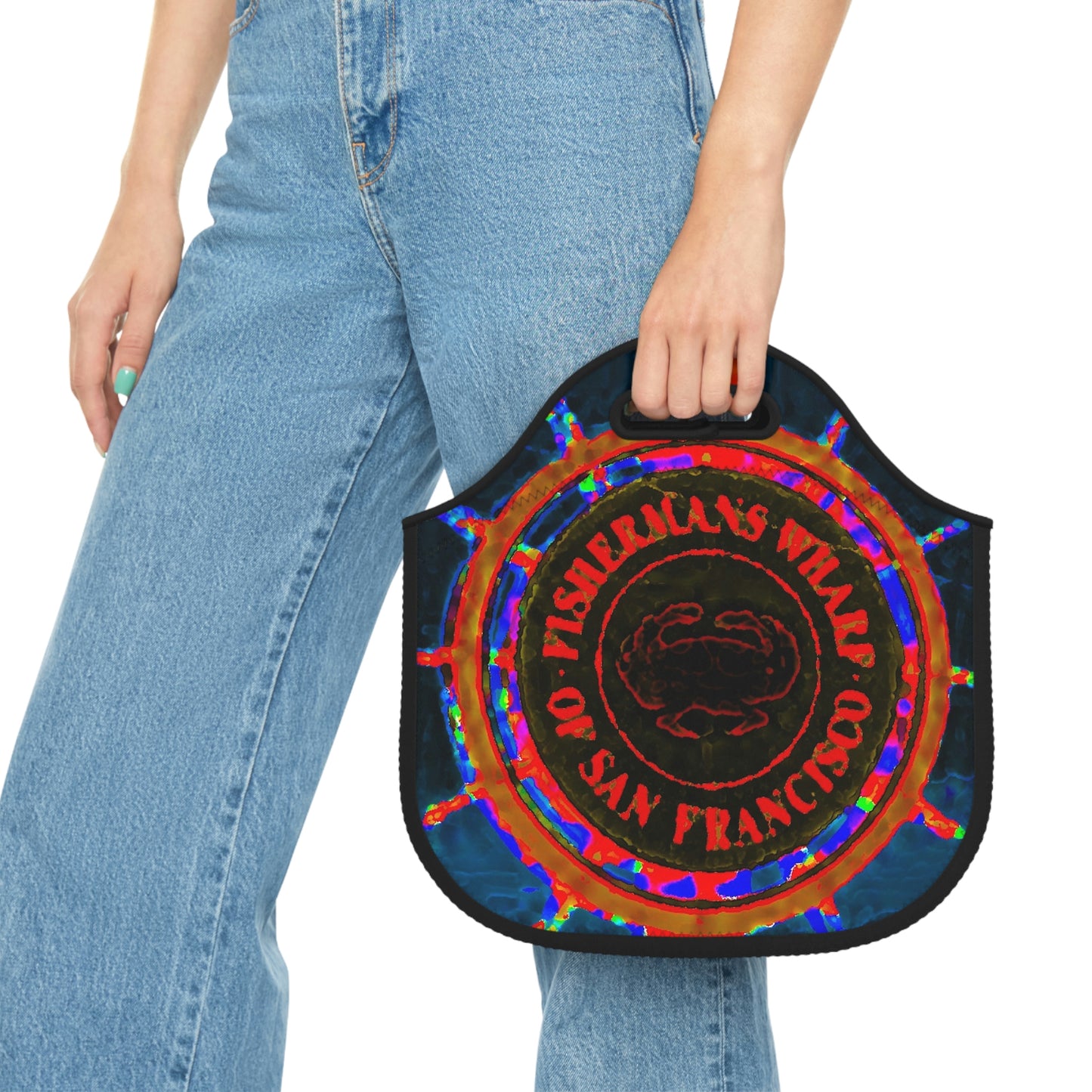 Neoprene Lunch Bag ... "No.9 Fishermen's Grotto - Fishermen's Wharf, SF, California" ... Family Archives: 1970's ... Original Works ...