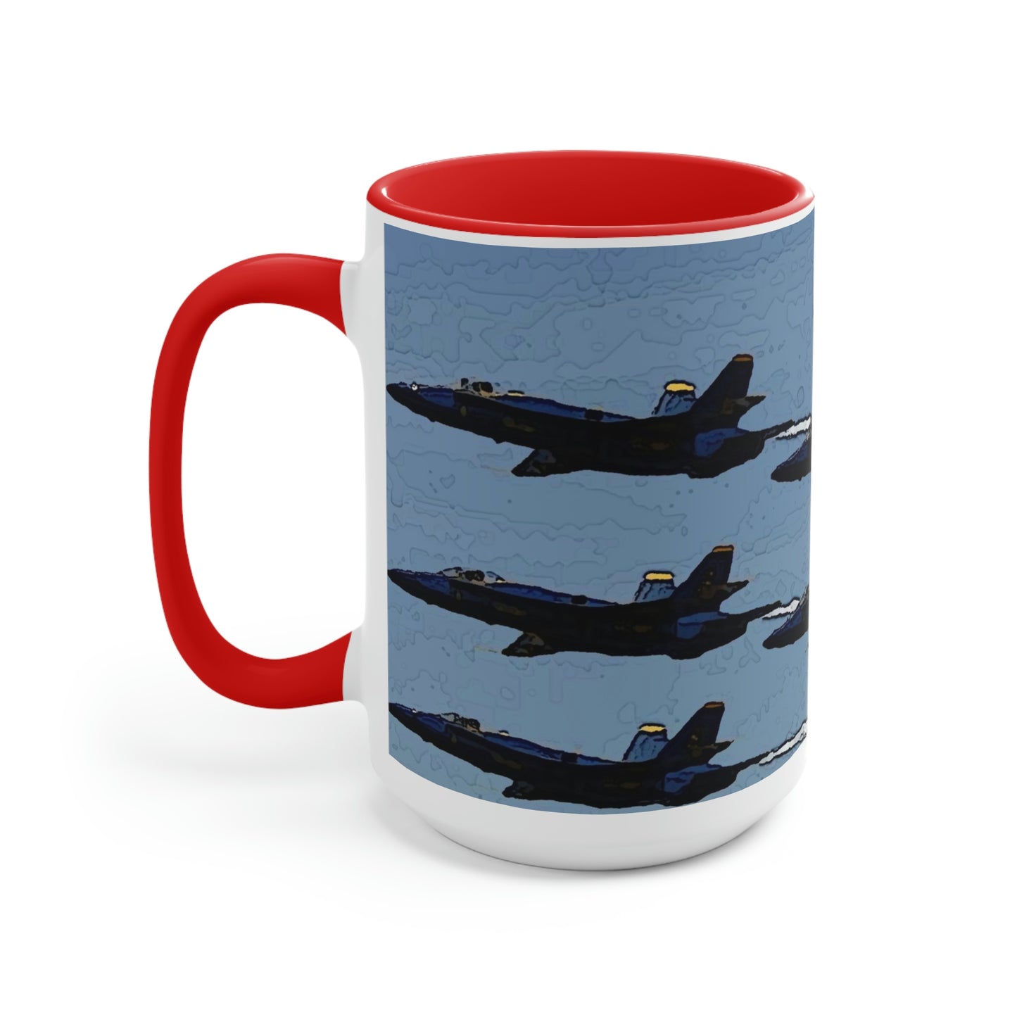 Two-Tone Coffee Mugs, 15oz ... Seattle Seafair ..."Blue Angels Run Over Lake Washington" ... Circa Mid 1980's ... Dr FJ Holt ... Original Works ...
