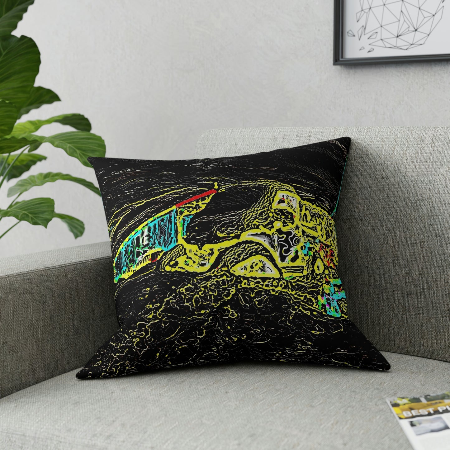 Broadcloth Pillow ...  "Snow Vehicle In Snow Storm At-Rest" ... Circa 12Mar23 ... Central Idaho ... 18-Hours Rendering Time: Original Works ...