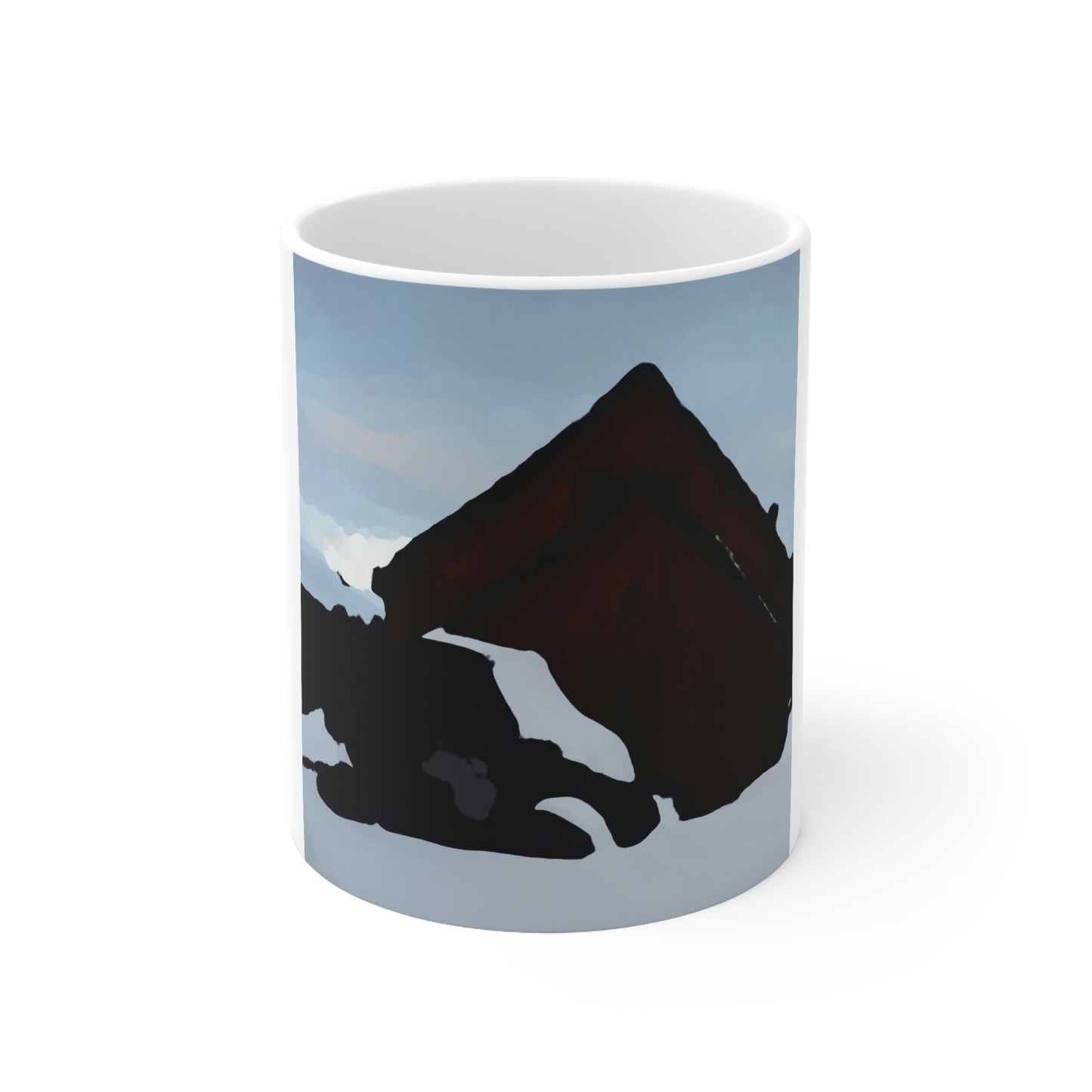 Ceramic Mug 11oz ... After An Intense Snow Storm ... 'Digging Out' ... A Vehicle & Cabin "In The Mountains" ... March 2023 ... Original Works ...
