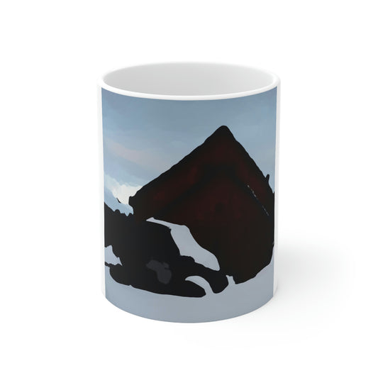 Ceramic Mug 11oz ... After An Intense Snow Storm ... 'Digging Out' ... A Vehicle & Cabin "In The Mountains" ... March 2023 ... Original Works ...
