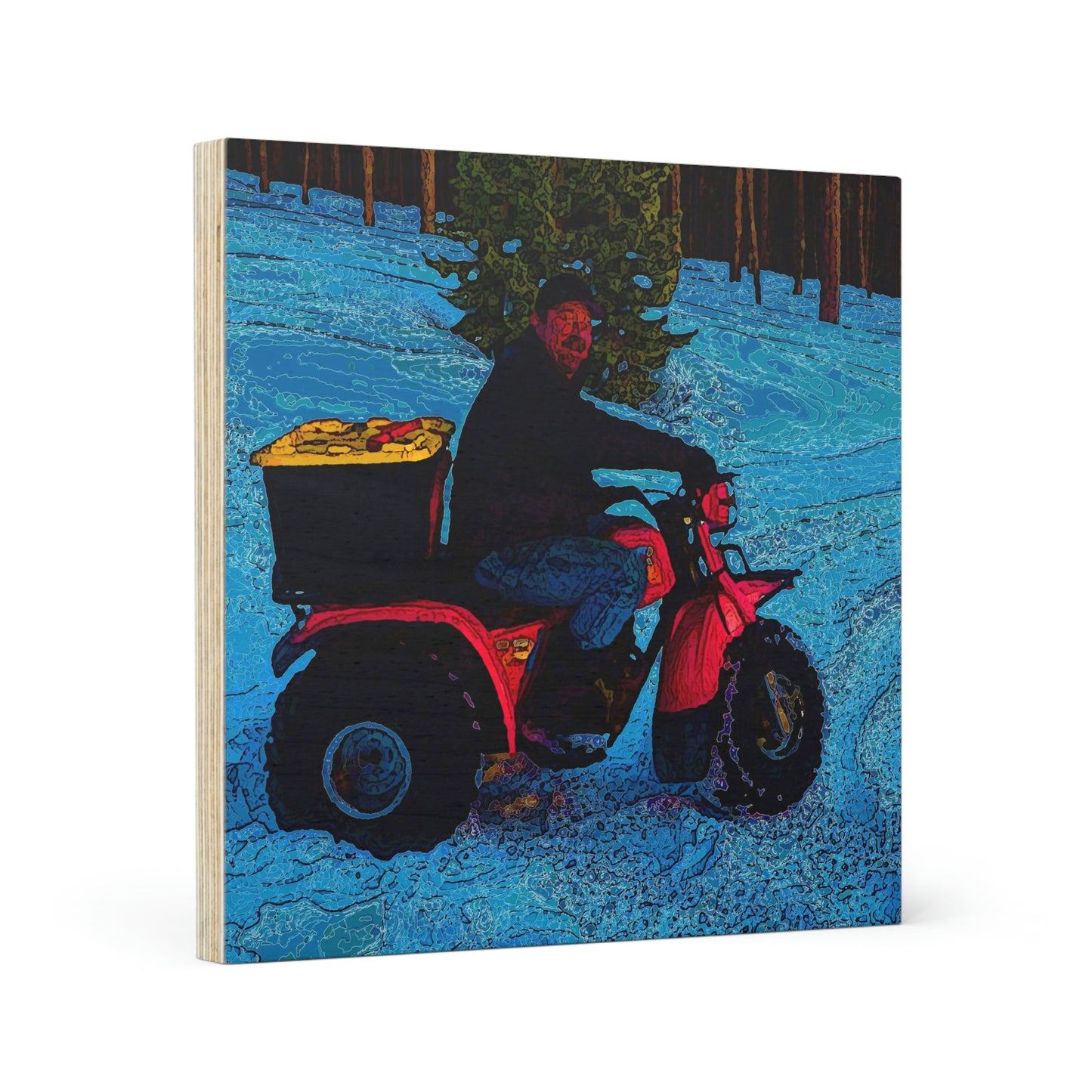 Wood Canvas ... There's 2-Wheelin ... There's 4-Wheelin ... 'And-Of-Course' ... "There's 3-Wheelin-In-The-Snow" ...  Original Works ...