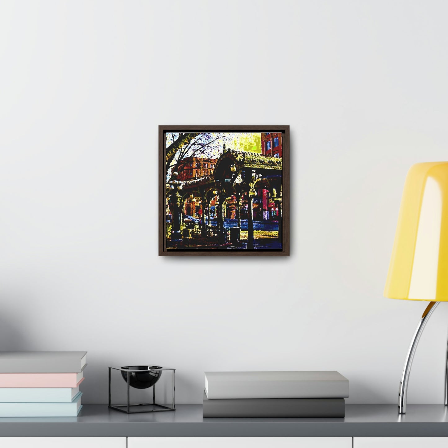 Gallery Canvas Wraps, Square Frame ... A Very Fine Place To Meet ... To Catch The Bus ... 'To Find A Friend' .. Just-To-Hangout ... Dr FJHolt Base Photo ... Original Works ...