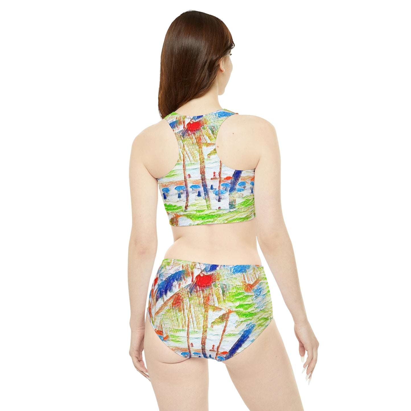 Sporty Bikini Set (AOP) ... "The Royal Hawai'ian: Waikiki Beach_Beach" ... Honolulu, HI ... Ocotber 2014 (Halloween) ... Original Works ...