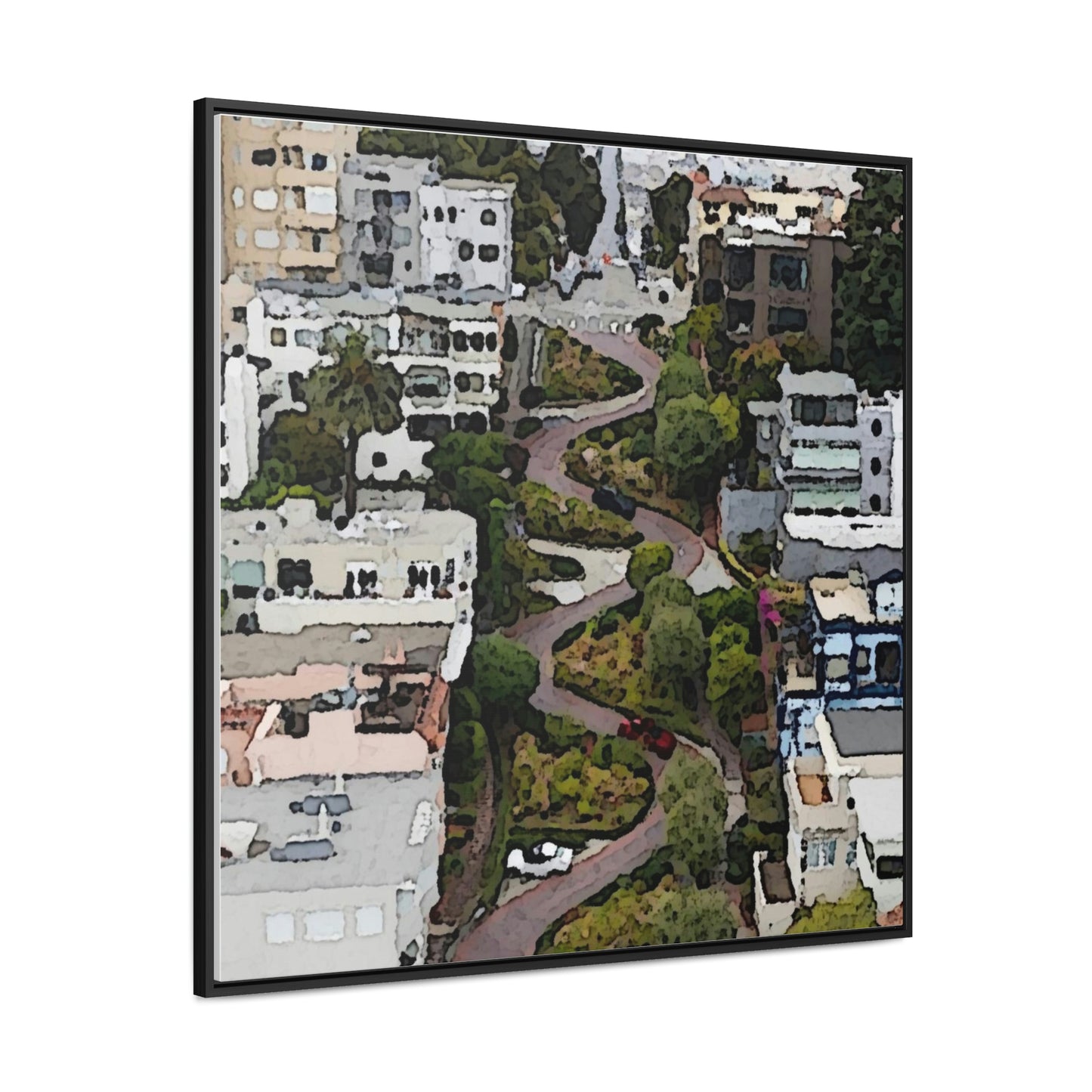 Gallery Canvas Wraps, Square Frame ... A Crazy Street ... 'Eight Winding Curve-Switchbacks' ... "Lombard Street, San Francisco, CA' ... Family Archives: 1970's ... Original Works ...