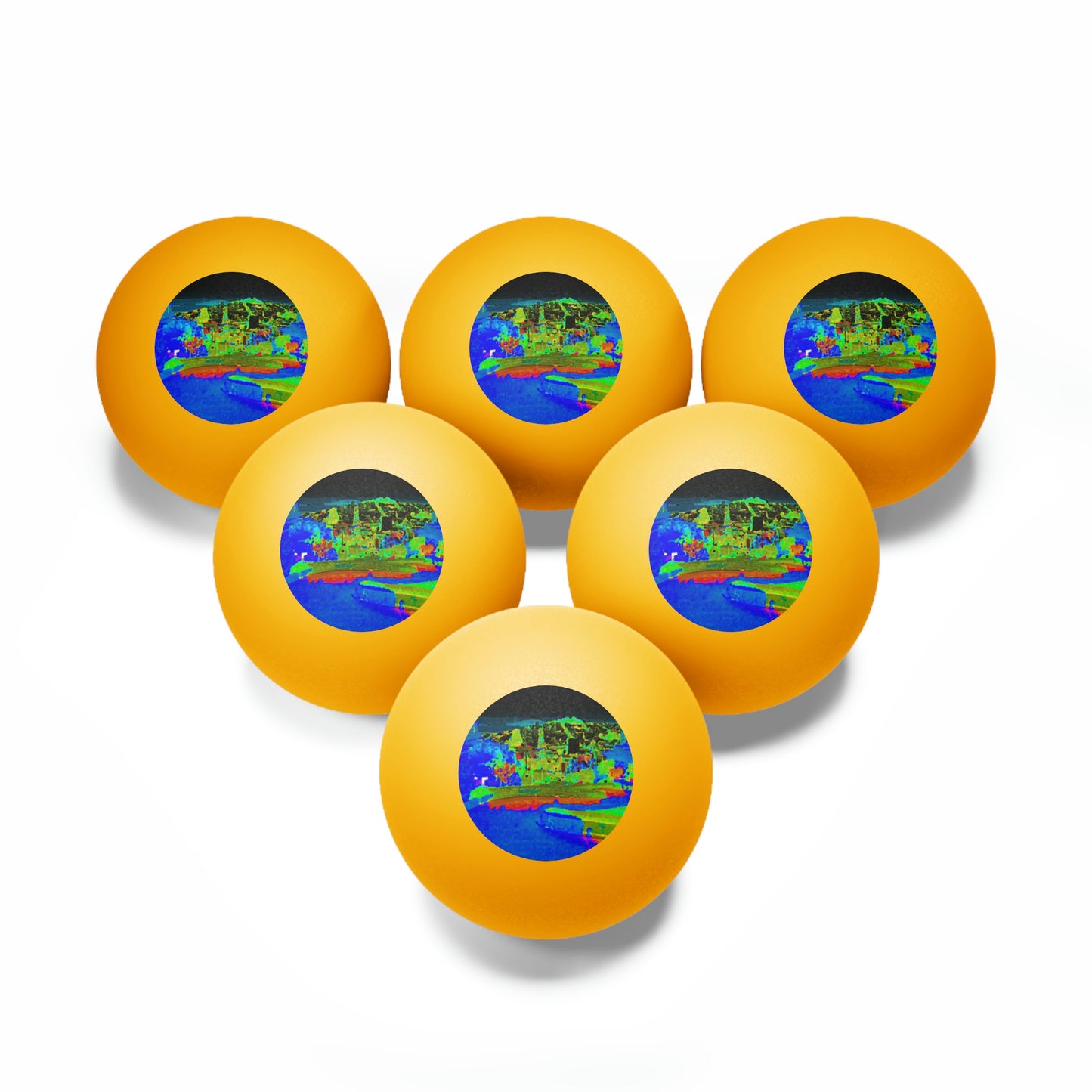 Ping Pong Balls, 6 pcs ... "Lombard Street San Francisco, CA, USA" ... Family Archives 1970's ... Original Works ...