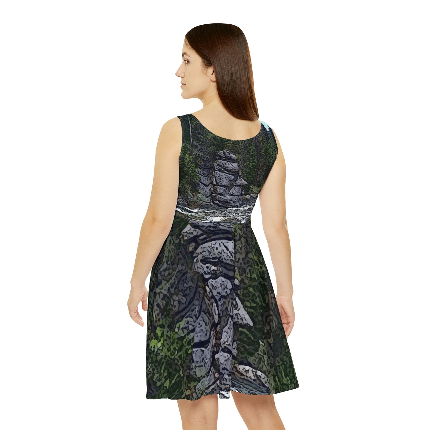 Women's Skater Dress ..."I Am Innocent" ... Tricky-Dick Immortalized ... Nixon Rock: Along The River ... Central Idaho, Summer 2020 ... Original Works ...