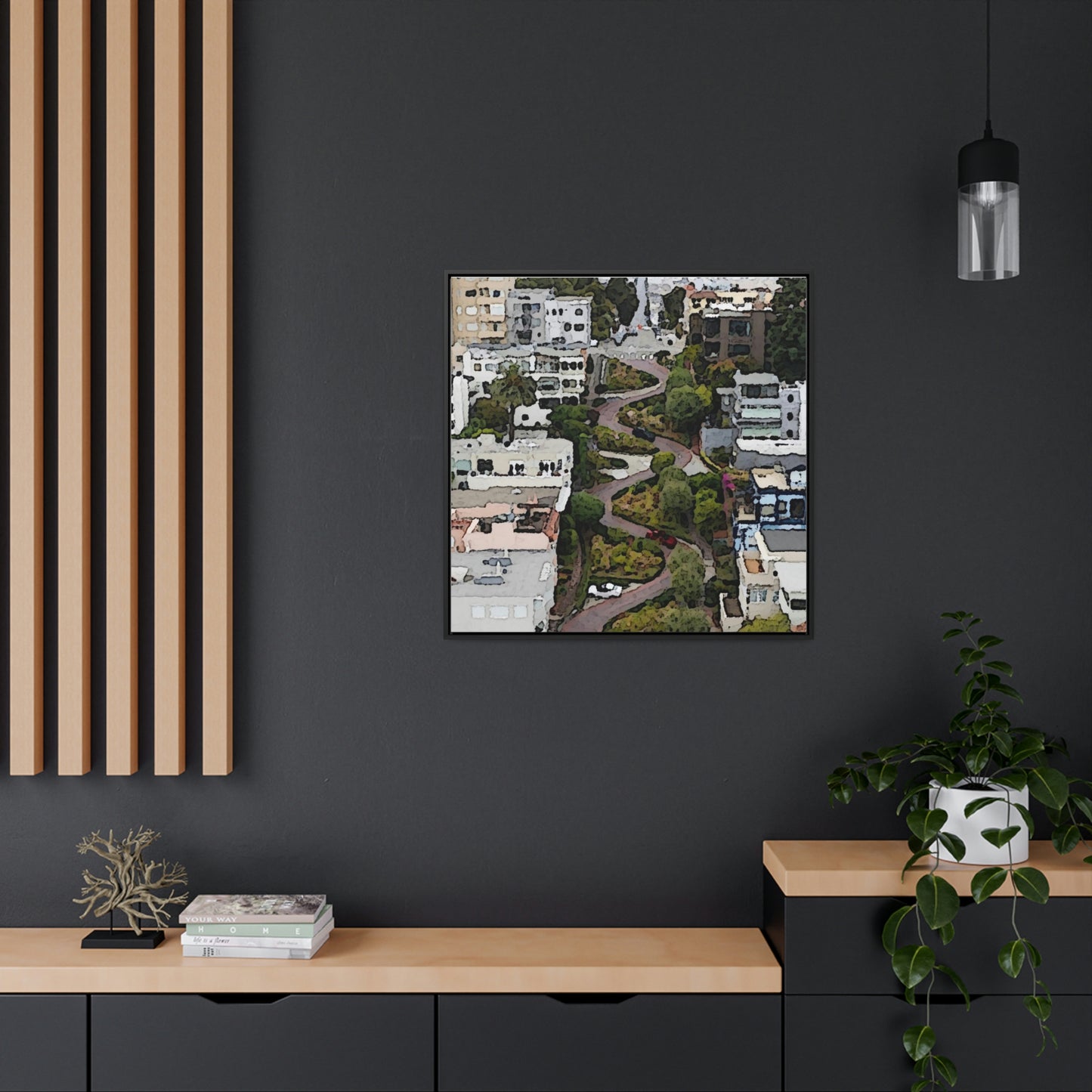 Gallery Canvas Wraps, Square Frame ... A Crazy Street ... 'Eight Winding Curve-Switchbacks' ... "Lombard Street, San Francisco, CA' ... Family Archives: 1970's ... Original Works ...