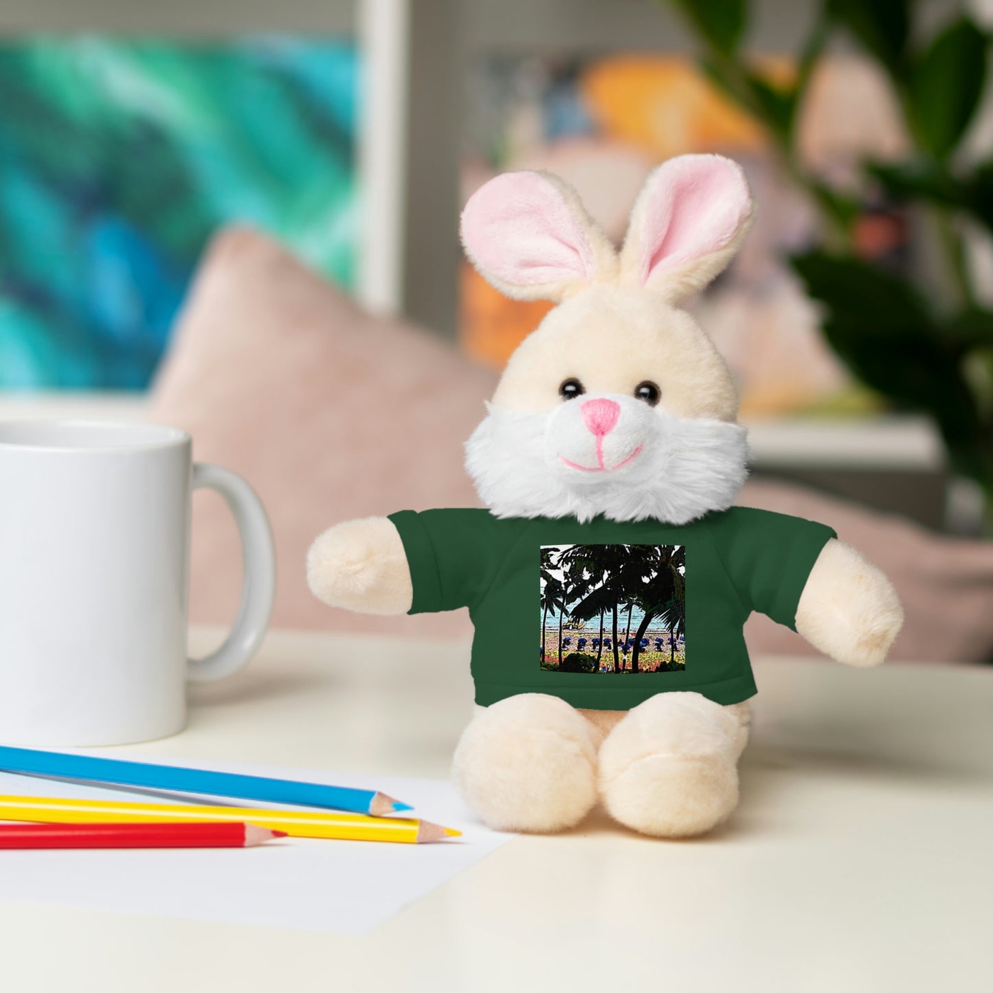 Stuffed Animals with Tee ... "A Beautiful Beach Amongst The Palms" ... The Outrigger Waikiki, Honolulu, Oahu ... Original Works ...