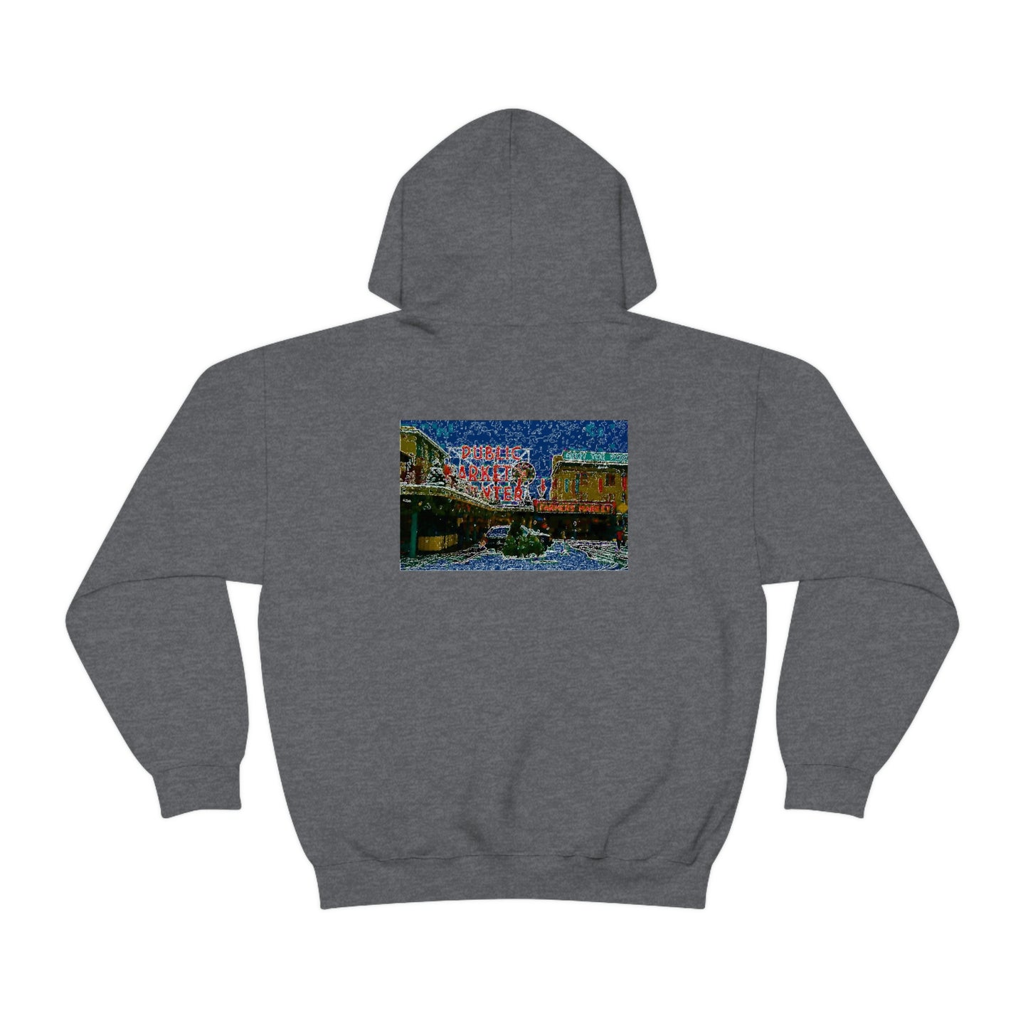 Unisex Heavy Blend™ Hooded Sweatshirt ... Pike Place Market: 'The Public Market', Seattle, Washington. Circa Fall 2013 ...