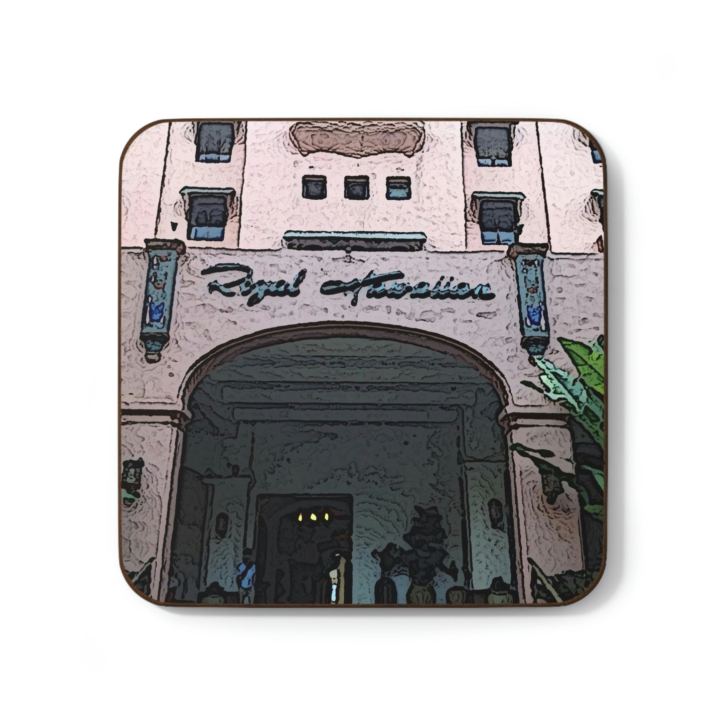 Hardboard Back Coaster ...  "La Grande Entree" At: 'The Pink Palace' ... The Royal Hawai'ian ... Honolulu, HI ... '27Oct2014' ... Original Works ...