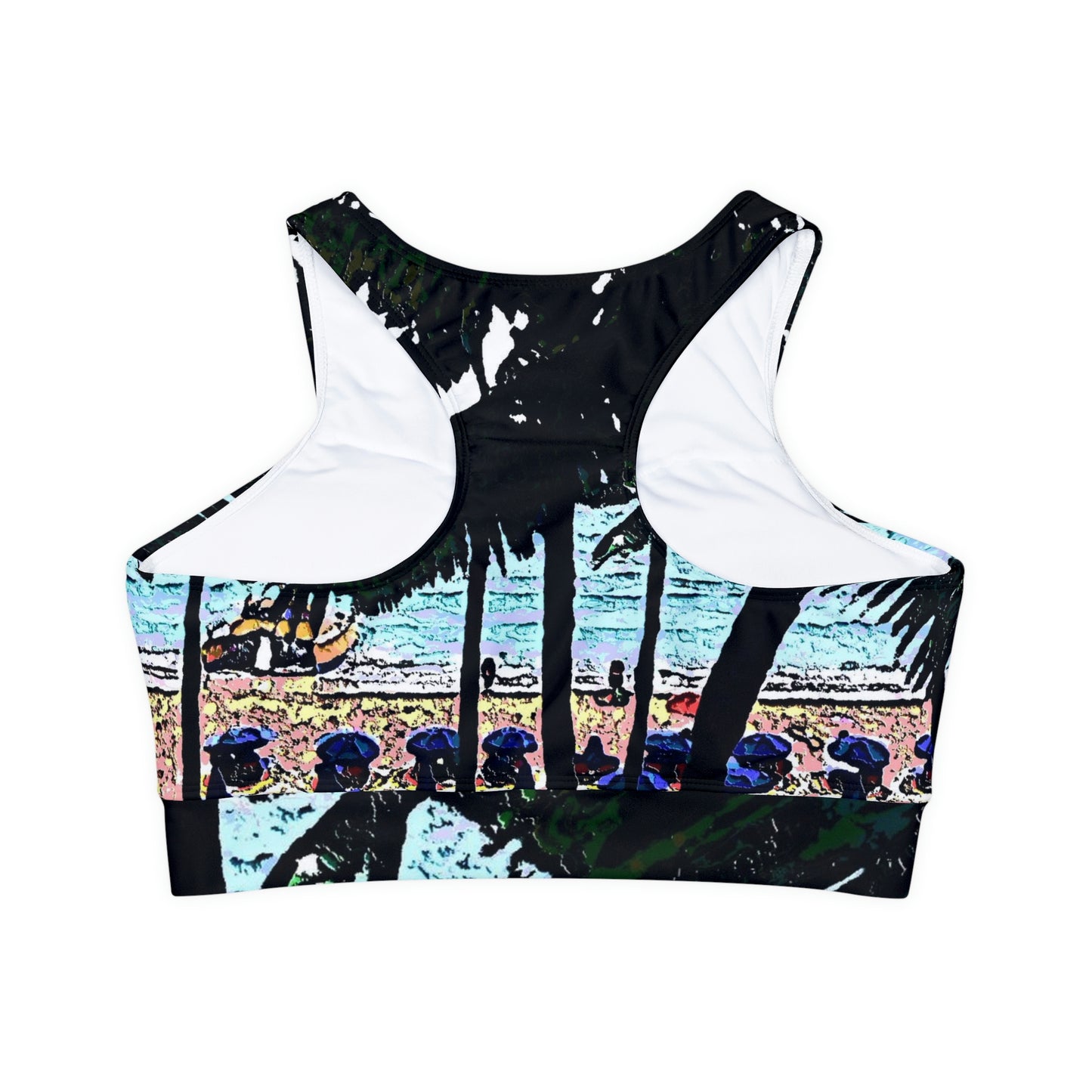 Fully Lined, Padded Sports Bra ...  "A Beautiful Beach Amongst The Palms" ... The Outrigger Waikiki, Honolulu, Oahu ... Original Works ...