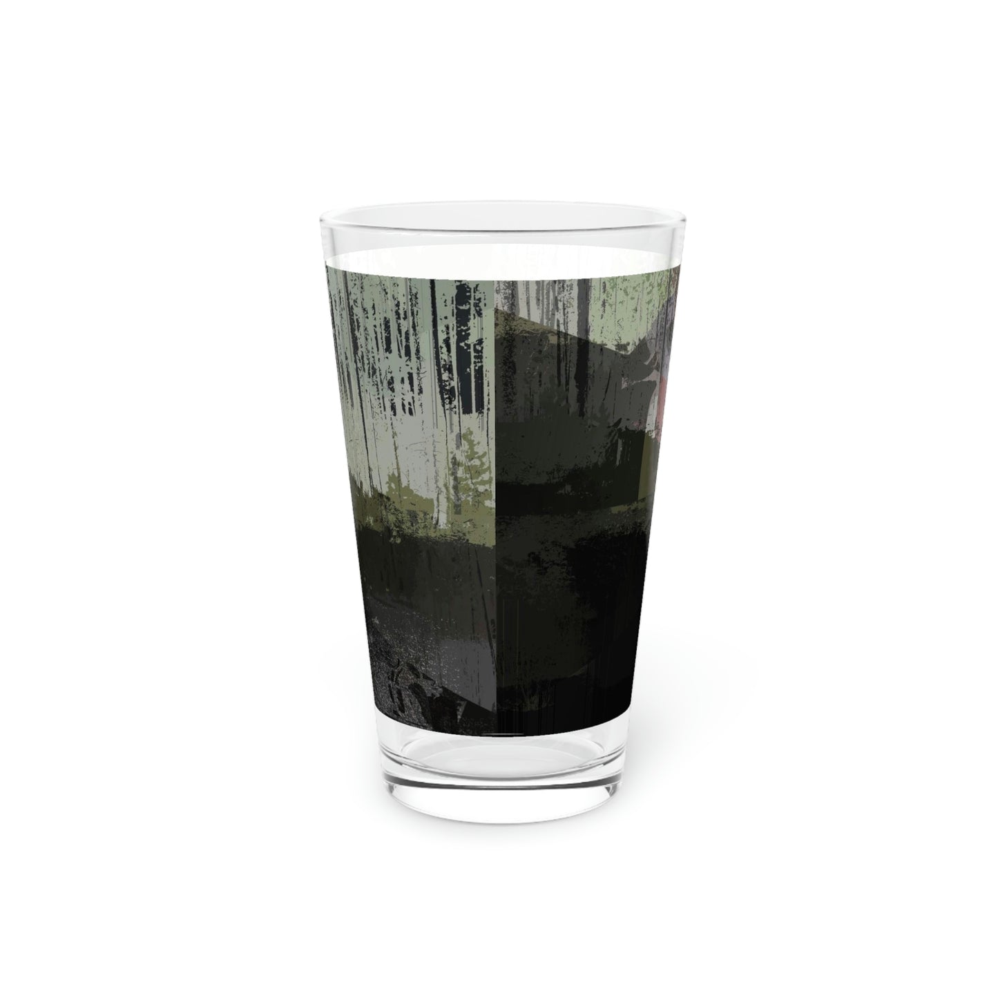 Pint Glass, 16oz ... 3-Wheeln' N' Groovin The Mountain Roads ... Central Idaho ... Original Works ...