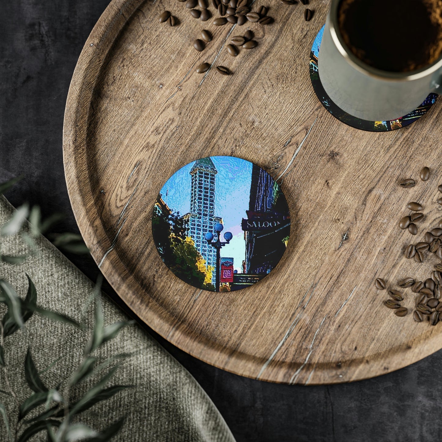 Coasters ...  Pioneer Square & Smith Tower ... 'That World Famous View' ... Colleague Supplied Photo ... Original Works ...
