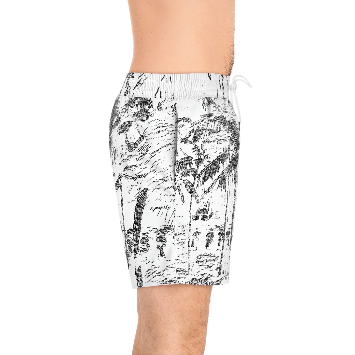 Men's Mid-Length Swim Shorts (AOP) ... "The Royal Hawai'ian: Waikiki Beach_Beach" ... Honolulu, HI ... October 2014 (Halloween) ... Original Works ...