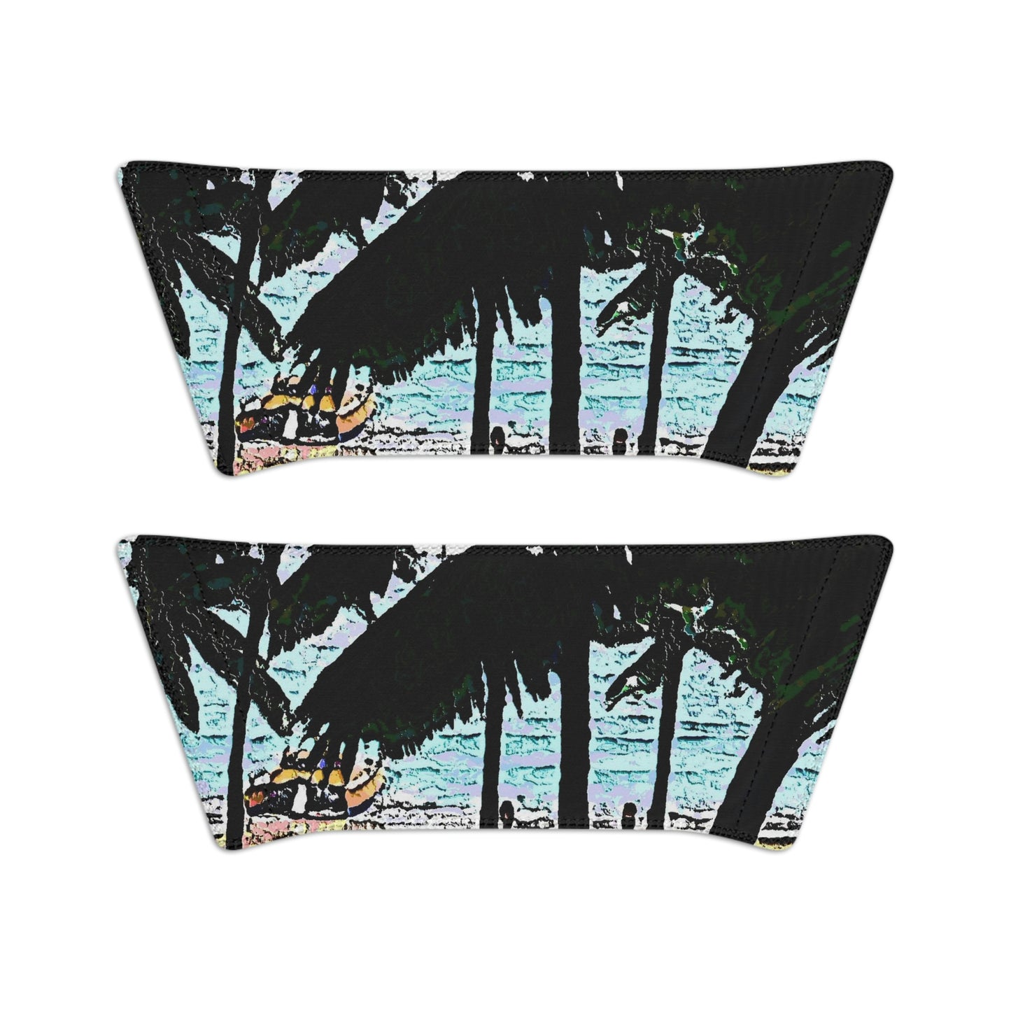 Men's Slide Sandals ...  "A Beautiful Beach Amongst The Palms" ... The Outrigger Waikiki, Honolulu, Oahu ... Original Works ...
