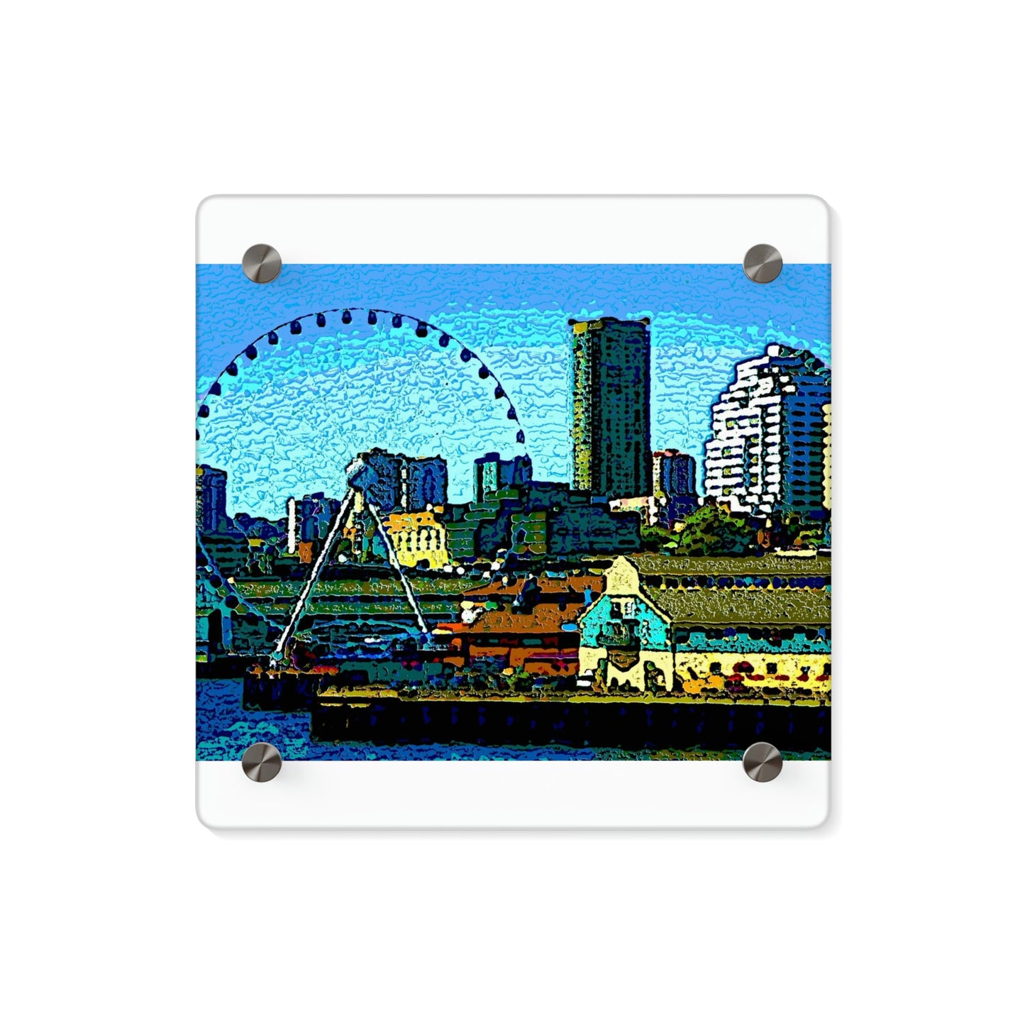 Acrylic Wall Art Panels ... That Classic Wheel ... 'Seattle's Wheel' ... & An Old Classic Waterside Vendors ...  'Family Archives' ... Original Works ...