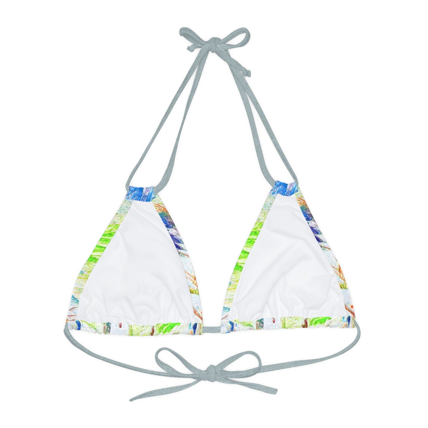 Strappy Triangle Bikini Top (AOP) ... "The Royal Hawai'ian: Waikiki Beach_Beach" ... Honolulu, HI ... Ocotber 2014 (Halloween) ... Original Works ...