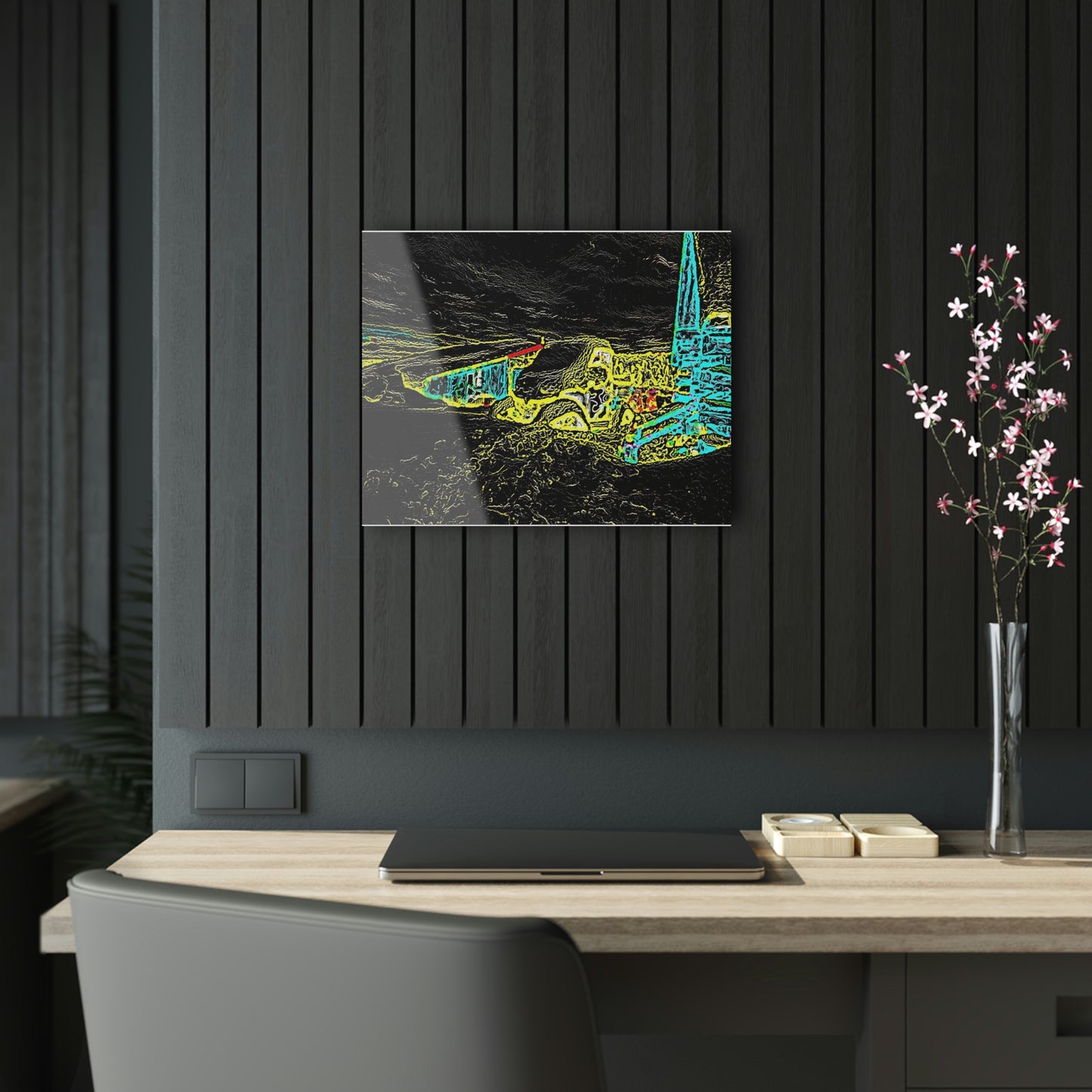 Acrylic Prints ... "Snow Vehicle In Snow Storm At-Rest" ... Circa 12Mar23 ... Central Idaho ... 18-Hours Rendering Time: Original Works ...