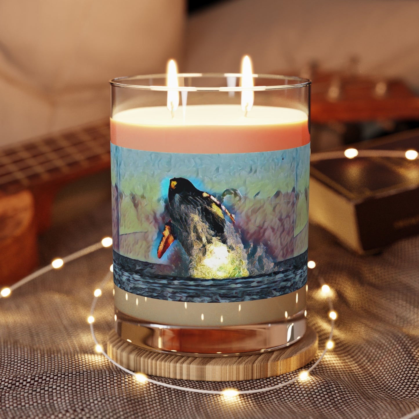 Scented Candle - Full Glass, 11oz ... An Extraordinary Humpback Breach ... 'With Explosive Energy' ... Family Archives (KPH) ... Circa: 21st Century. Maui, HI ... Original Works ...