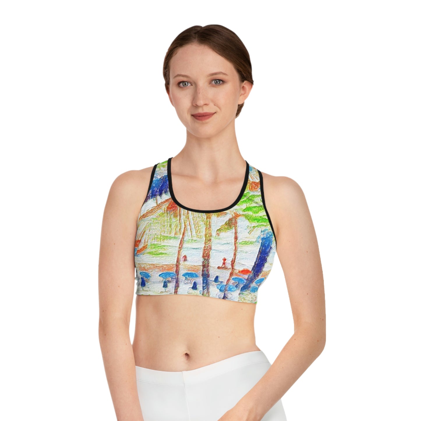 Sports Bra (AOP) ... "The Royal Hawai'ian: Waikiki Beach_Beach" ... Honolulu, HI ... Ocotber 2014 (Halloween) ... Original Works ...