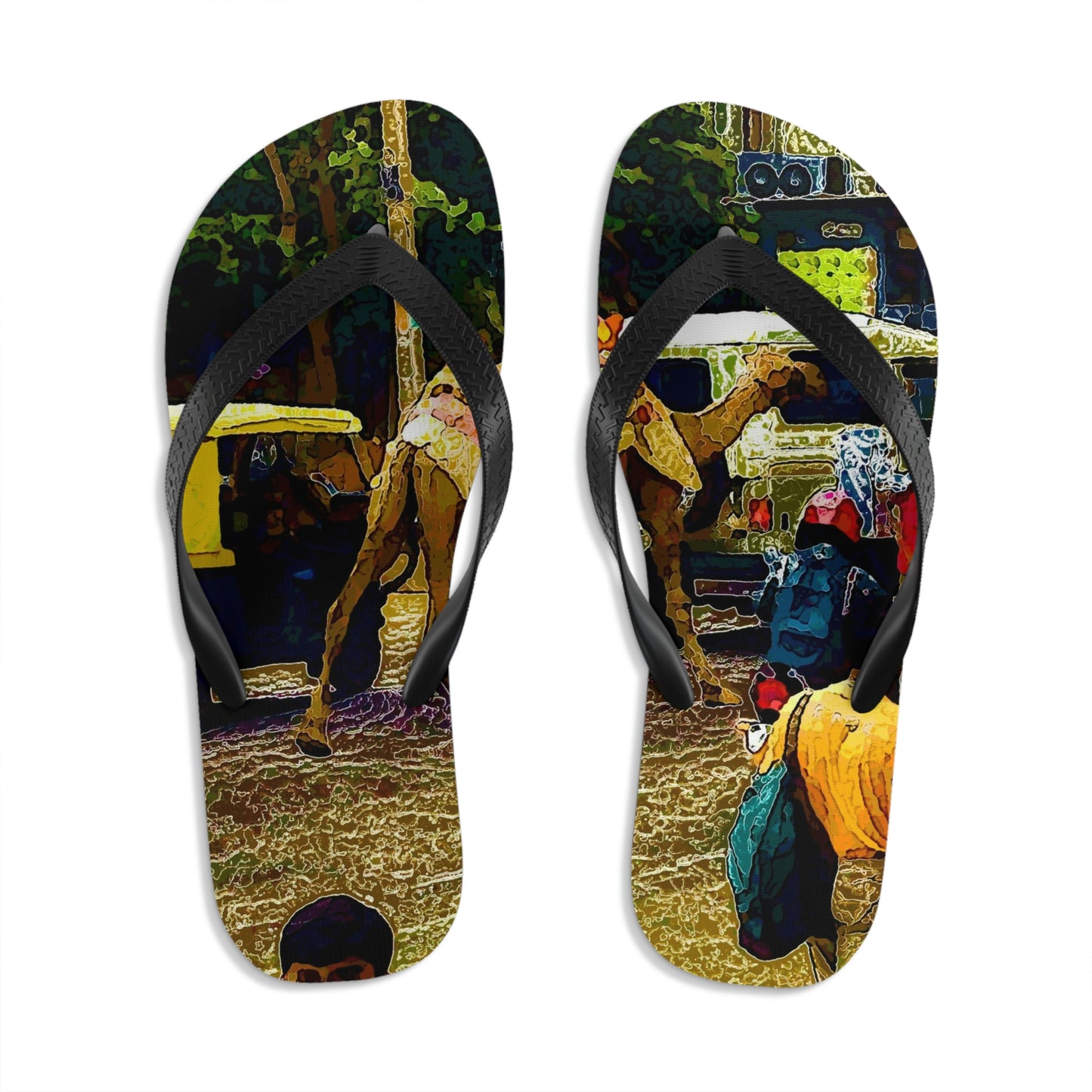 Unisex Flip-Flops ... "Truckin'-Up-To-Buffalo ... 'Oops - Wrong Country' ... Truckin'-Up-To-New Delll -'E' ... " ... (Delhi, India) ... 5July2007. Original Works ...