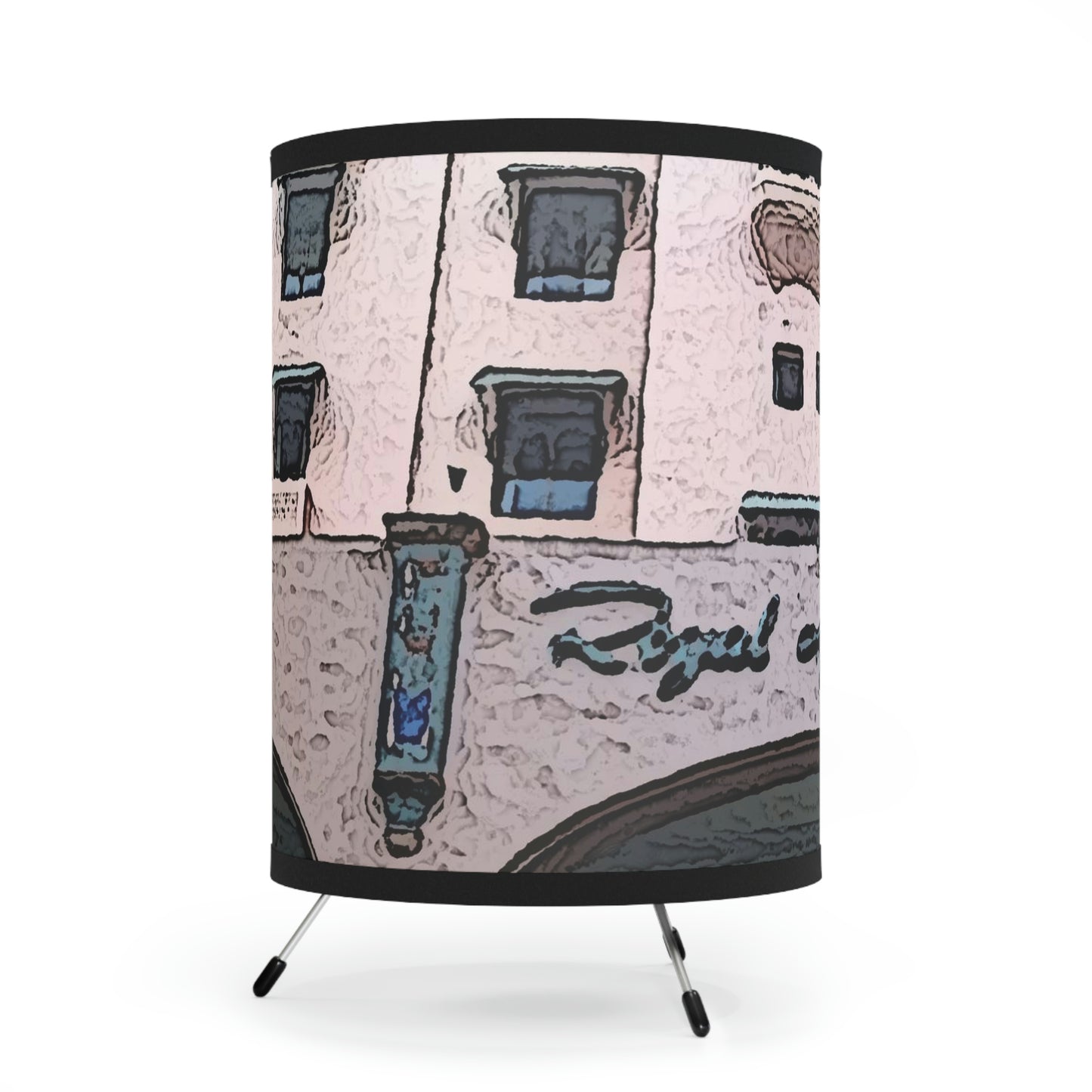 Tripod Lamp with High-Res Printed Shade, US\CA plug ...  "La Grande Entree" At: 'The Pink Palace' ... The Royal Hawai'ian ... Honolulu, HI ... '27Oct2014' ... Original Works ...