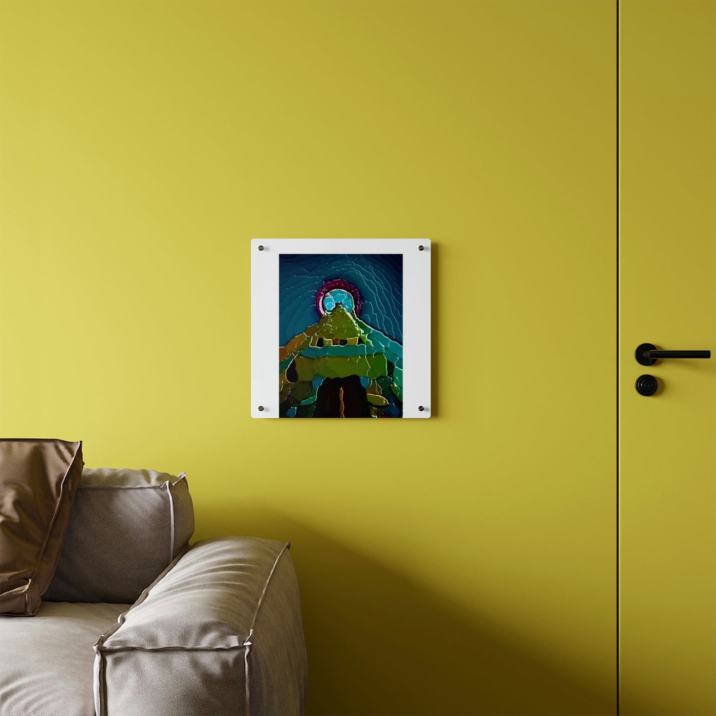 Acrylic Wall Art Panels ... "Seattle's World Fair" ... Below Space Needle 'Looking Up' ... On A Very Rainy Morning (Father's Family Photo). ... Original ...