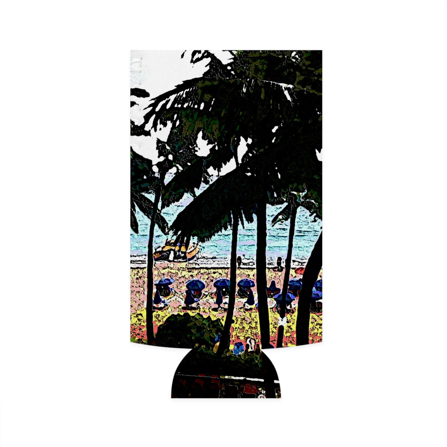 Slim Can Cooler ... "A Beautiful Beach Amongst The Palms" ... The Outrigger Waikiki, Honolulu, Oahu ... Original Works ...