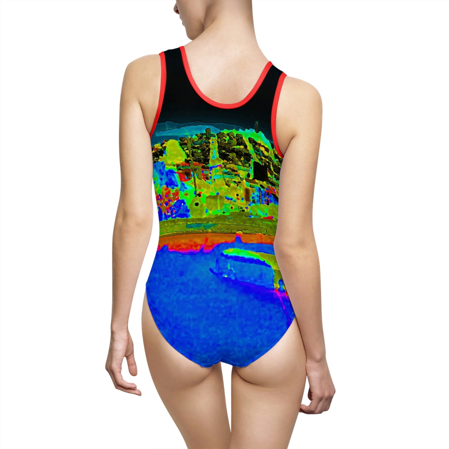 Women's Classic One-Piece Swimsuit ..."Lombard Street San Francisco, CA, USA" ... Family Archives 1970's ... Original Works ...