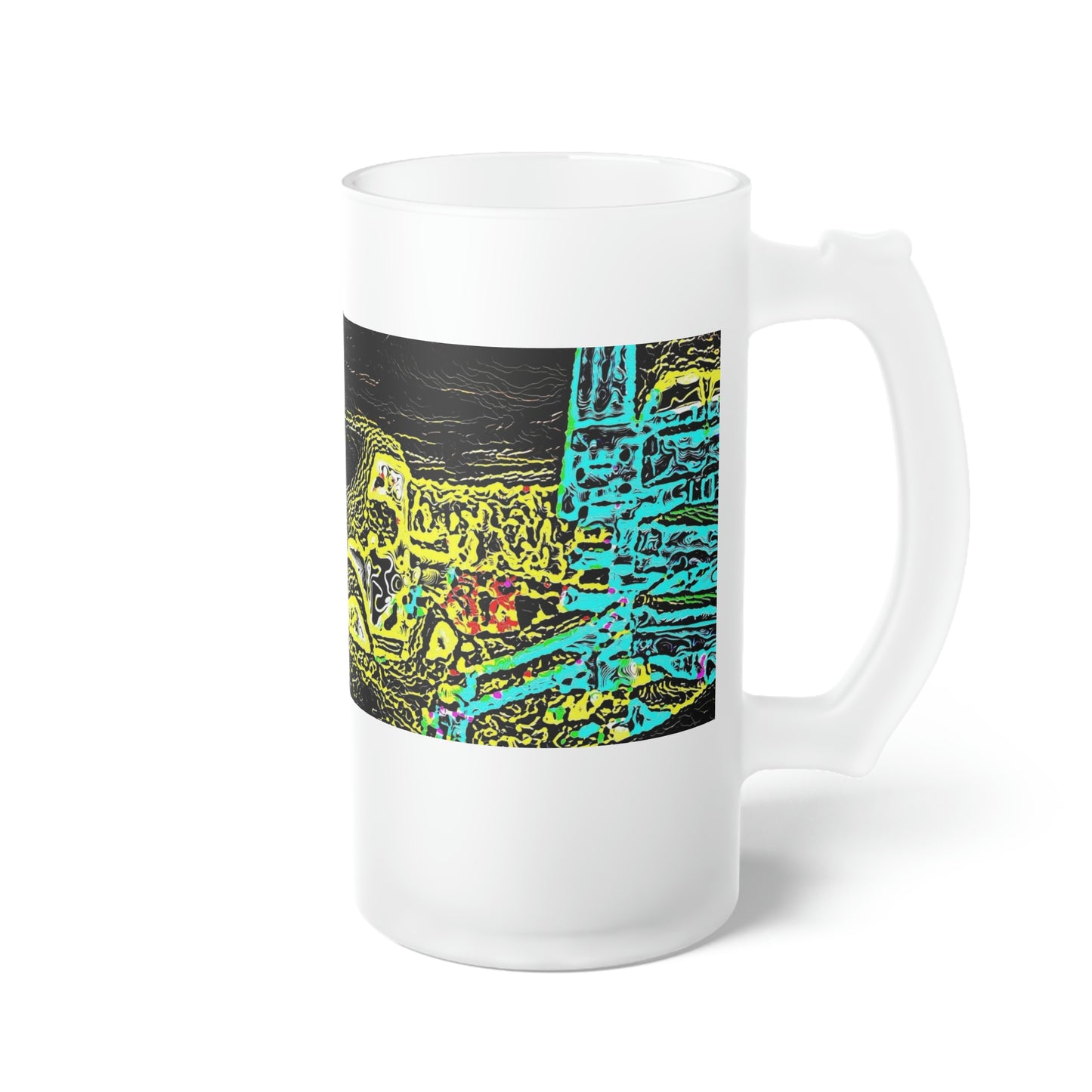 Frosted Glass Beer Mug ... "Snow Vehicle In Snow Storm At-Rest" ... Circa 12Mar23 ... Central Idaho ... 18-Hours Rendering Time: Original Works ...