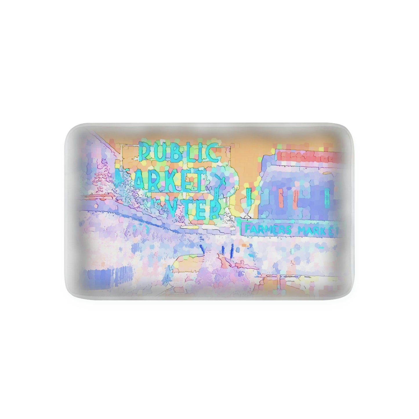 Memory Foam Bath Mat ... 'A Public Market Made World Famous ... Sleepless-In-Seatle' ... "Pike Place Market_1"