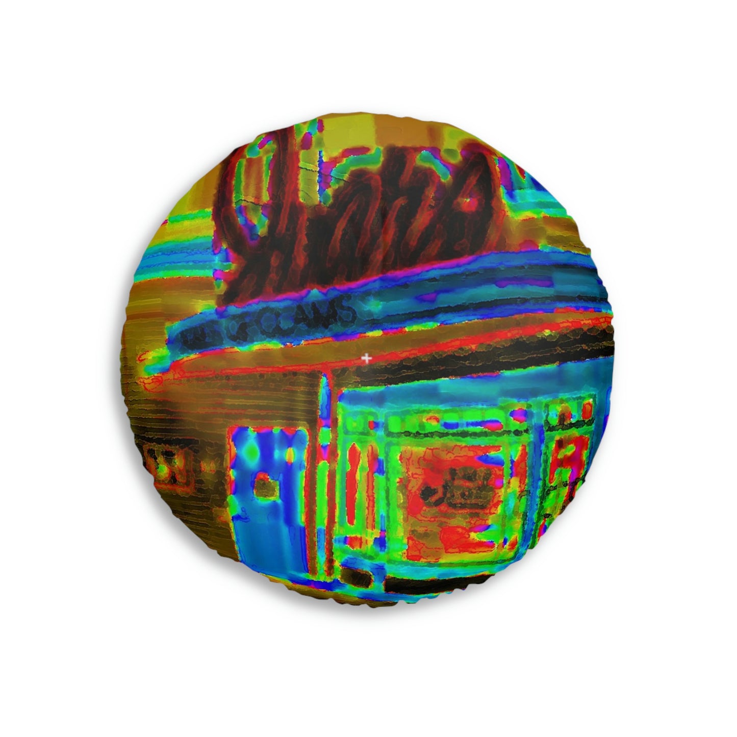 Tufted Floor Pillow, Round ... In-A-Hurry & Stressed? ... Remember: Keep "Clam" ... Clam_Happy ...  'Ivars: Seattle Waterfront' ... Personal Archives ... Original Works ...
